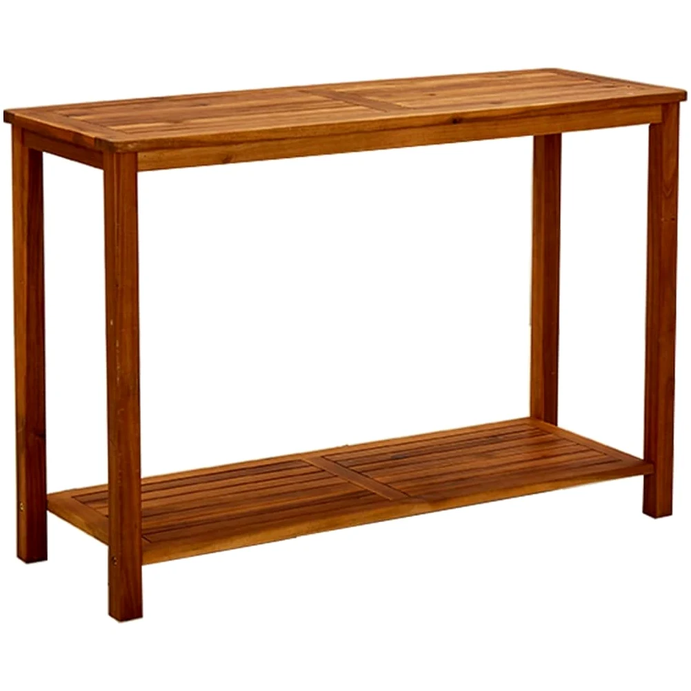 vidaXL Bois d'Acacia Solide Table Console de Jardin Table d'Appoint Table de Patio Meuble de Terrasse Table d'Extérieur 110x40x75 cm