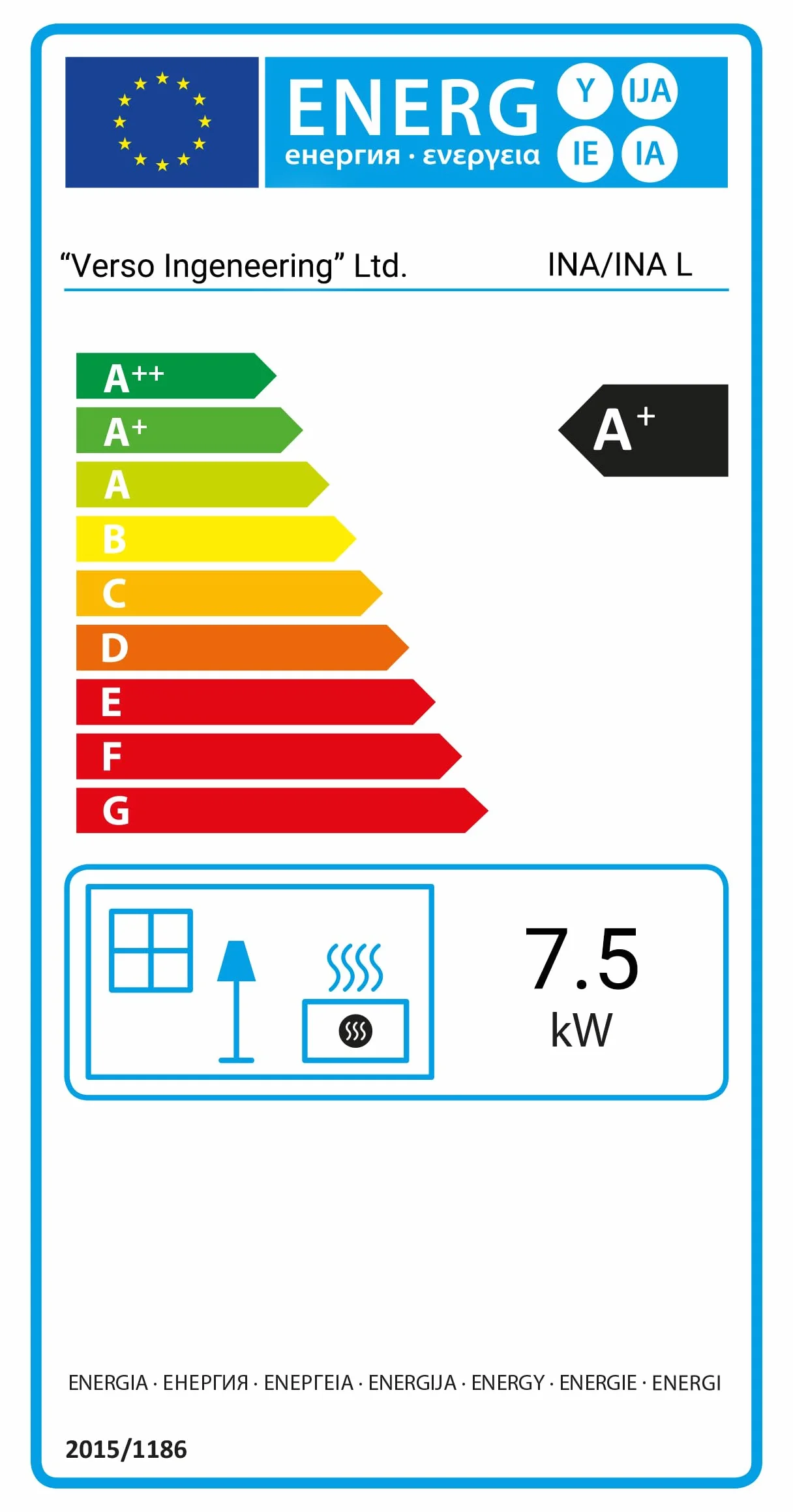 Poêle à bois puissant 7,5 kW Verso Ina L chauffage efficace robuste élégant