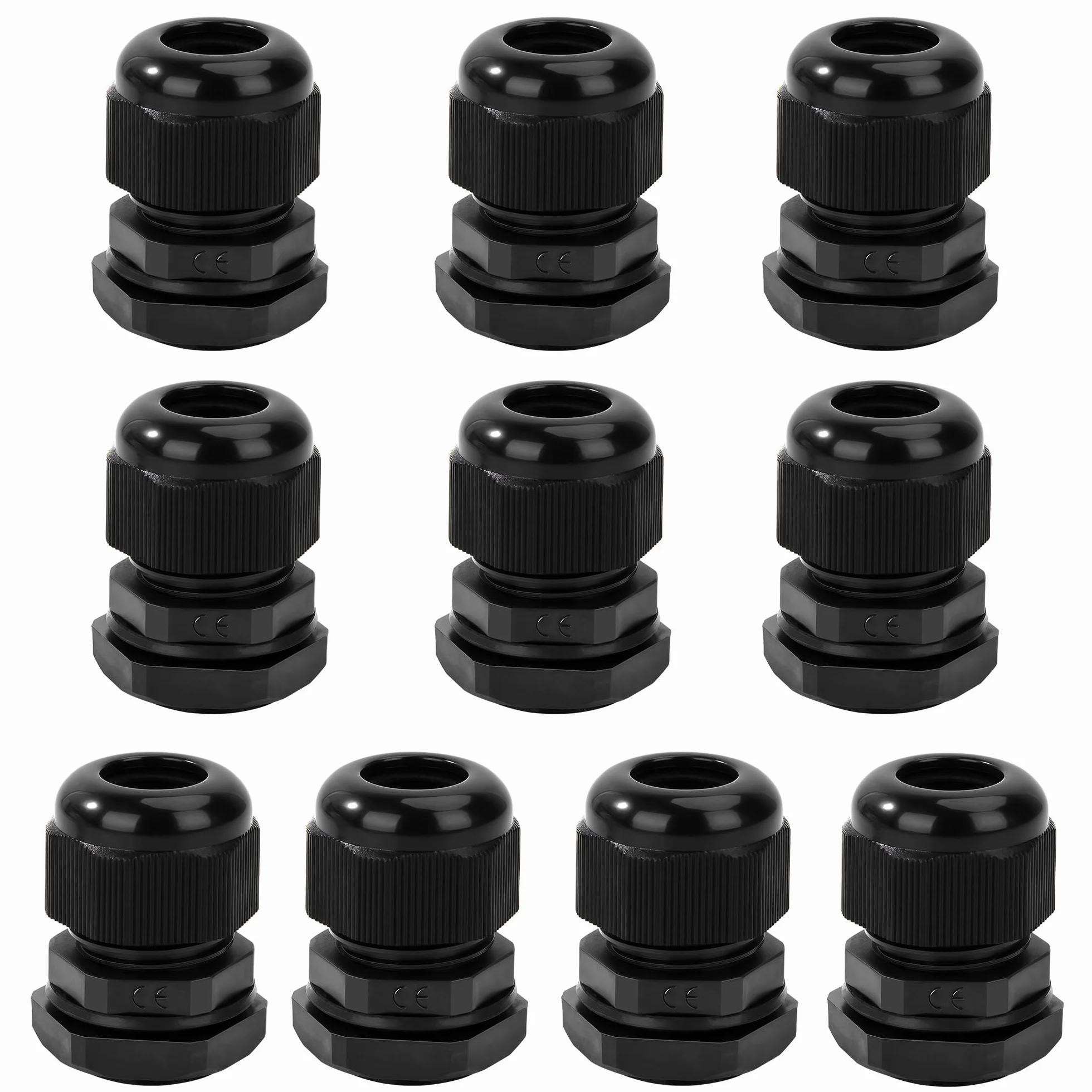 Presse étoupe PG16 Nylon IP68 Étanche Noir 10 Pièces