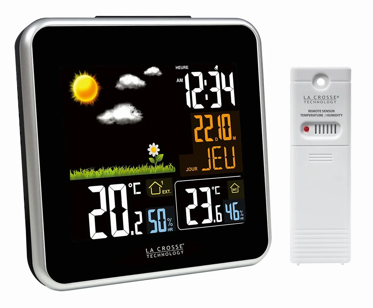 La Crosse Technology WS6821 Station Météo écran LCD coloré Noir
