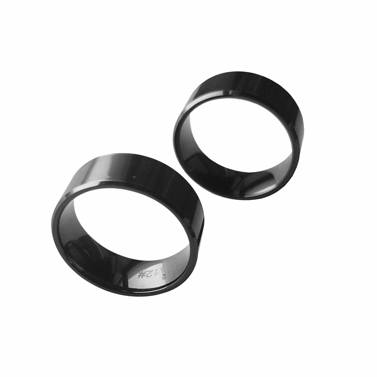 RFID Rewritable Dual Frequency 125kHz t5577 & 13.56MHz CUID Noir Ceramics Smart Finger Ring for Men Women