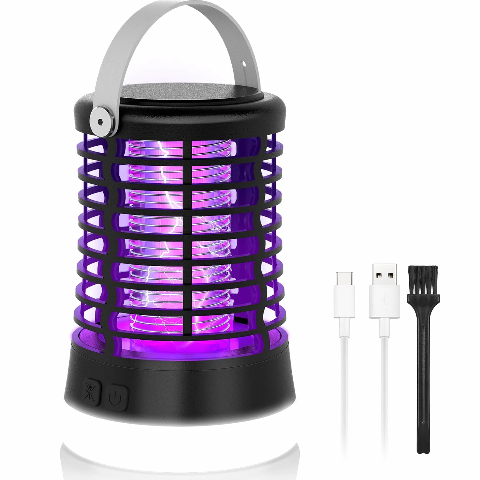 Lampe Anti Moustique Exterieur, Appareil Anti Moustique pour Camping avec Lumière LED, Destructeur d'Insectes, USB Rechargeable, IP66 Étanche, Batterie 2200mAh, Piege à Moustique Electrique