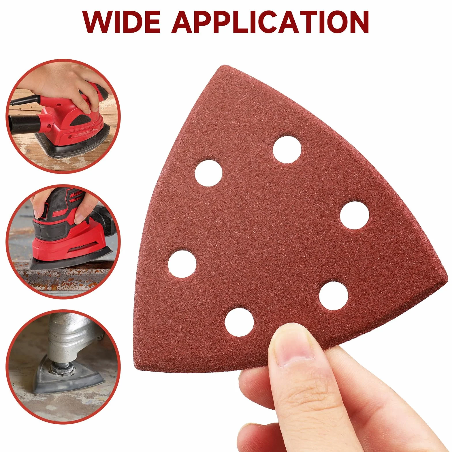 Papier Abrasif Triangulaire 93 x 93 x 93 mm 20 Pièces Grain 40 80 120 240 400 pour Ponceuse