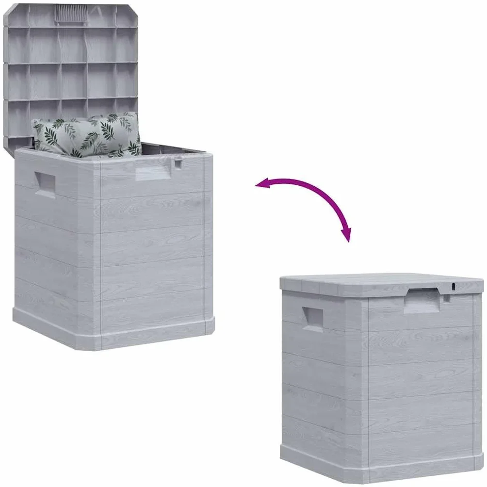 vidaXL Boîte de Rangement Jardin Coffre Stockage Extérieur Gris Clair