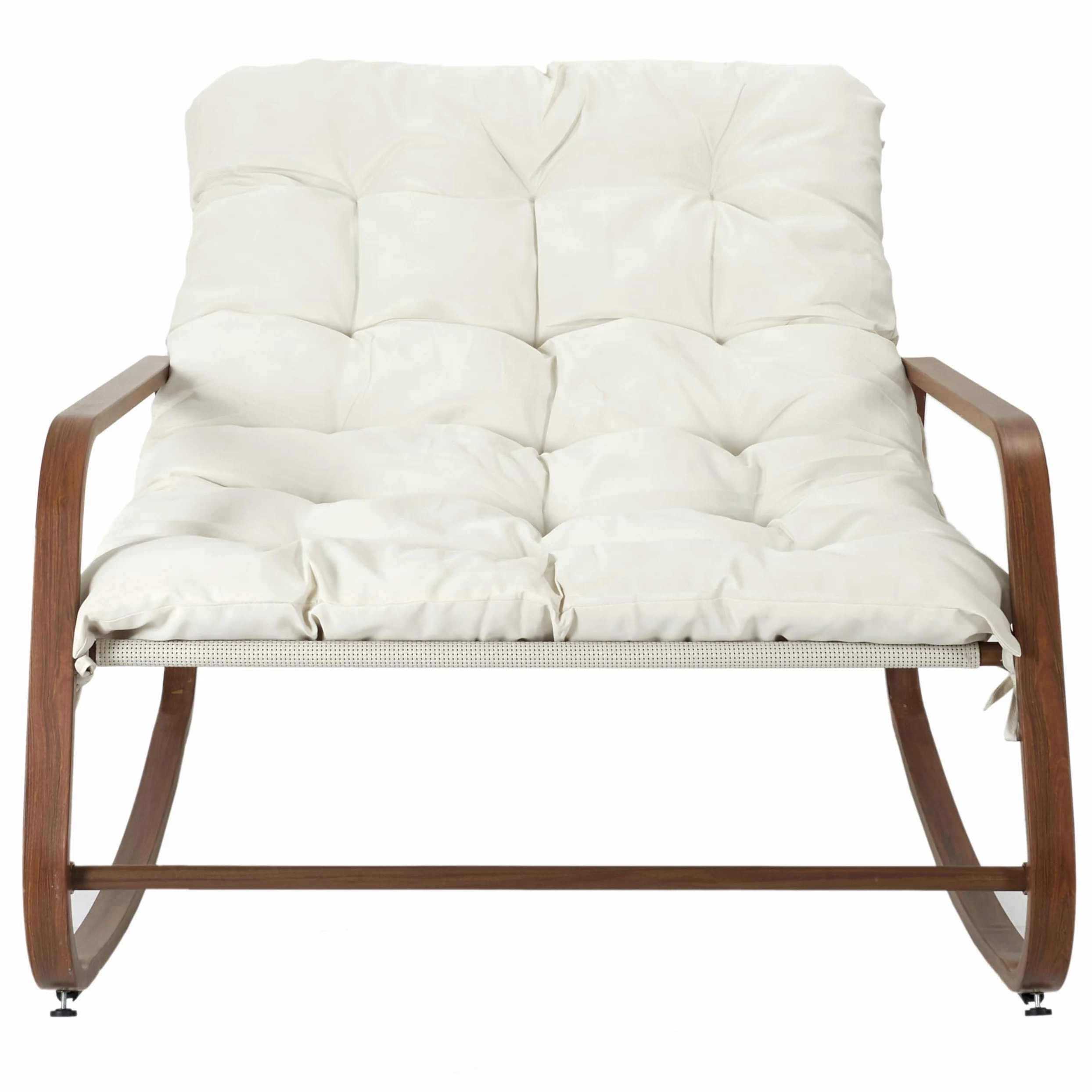HOME DECO FACTORY - HDO7309 Fauteuil à Bascule Miami Blanc Effet Bois, Mobilier d'Extérieur, Dimensions 92x69x130 cm, Hauteur d'Assise 46 cm, Teinte Beige Marron | Bois, fauteuil à bascule Miami, effet bois blanc, mobilier d'extérieur, jardin ou terrasse,