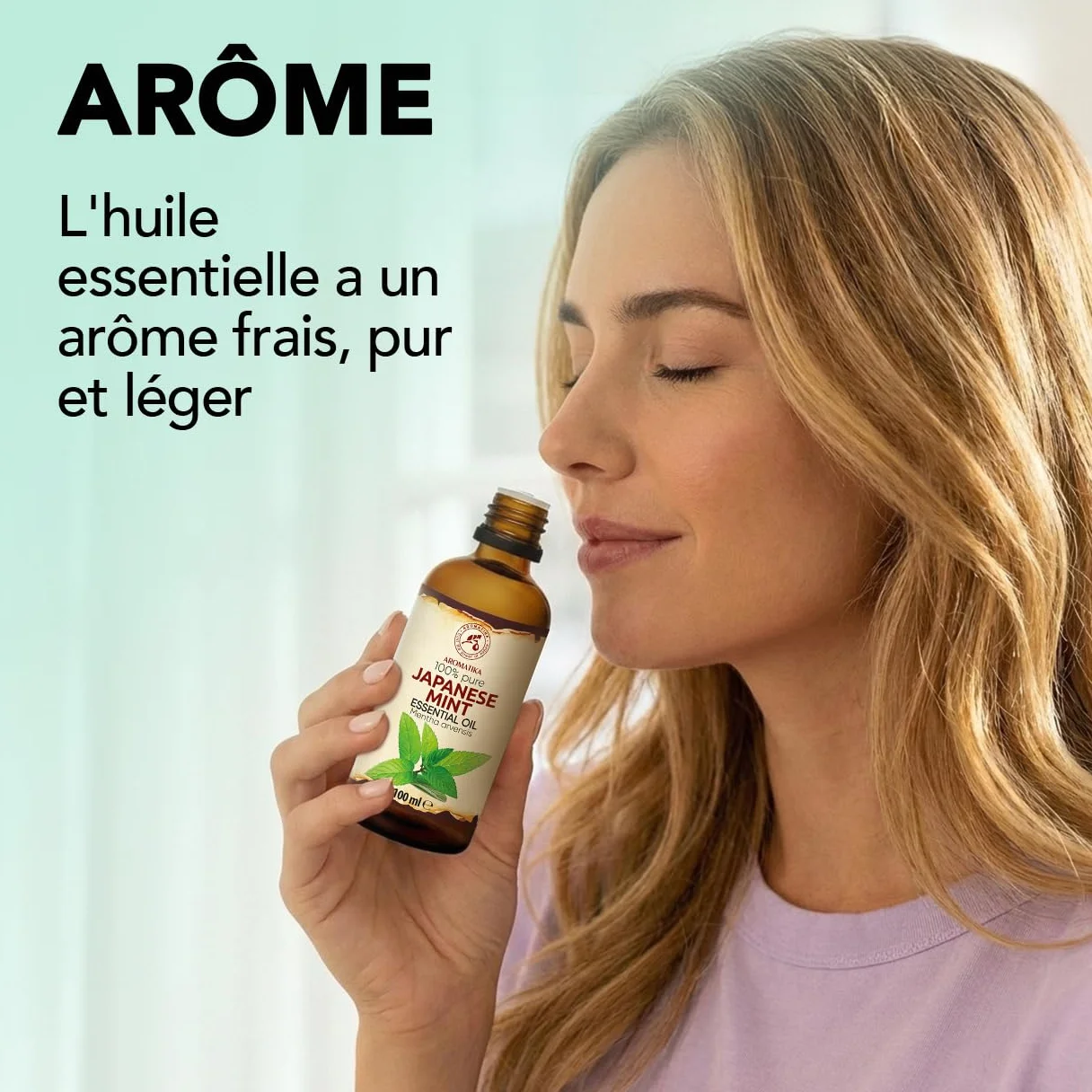 Huile Essentielle de Menthe Japonaise 2x100 ml Mentha Arvensis pour Diffuseur Aromathérapie
