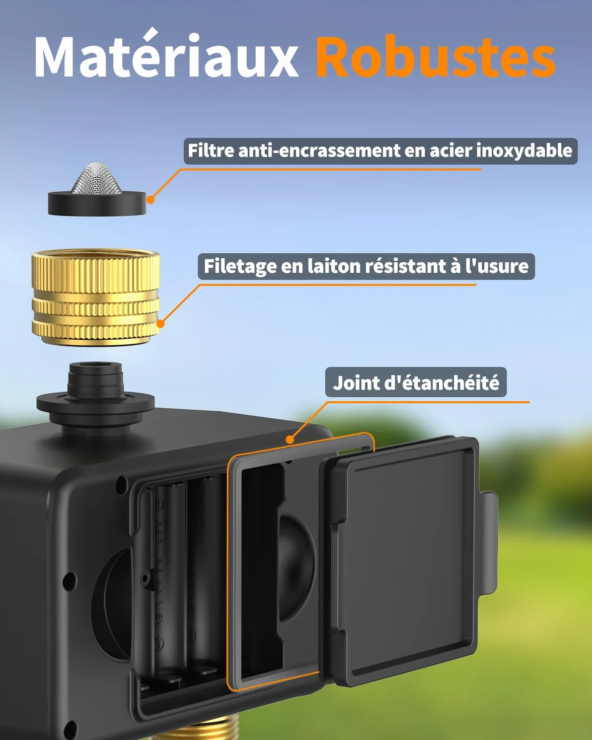 Diivoo Programmateur Arrosage WiFi 2 Zones Laiton Compatible Alexa Jardin Pelouse