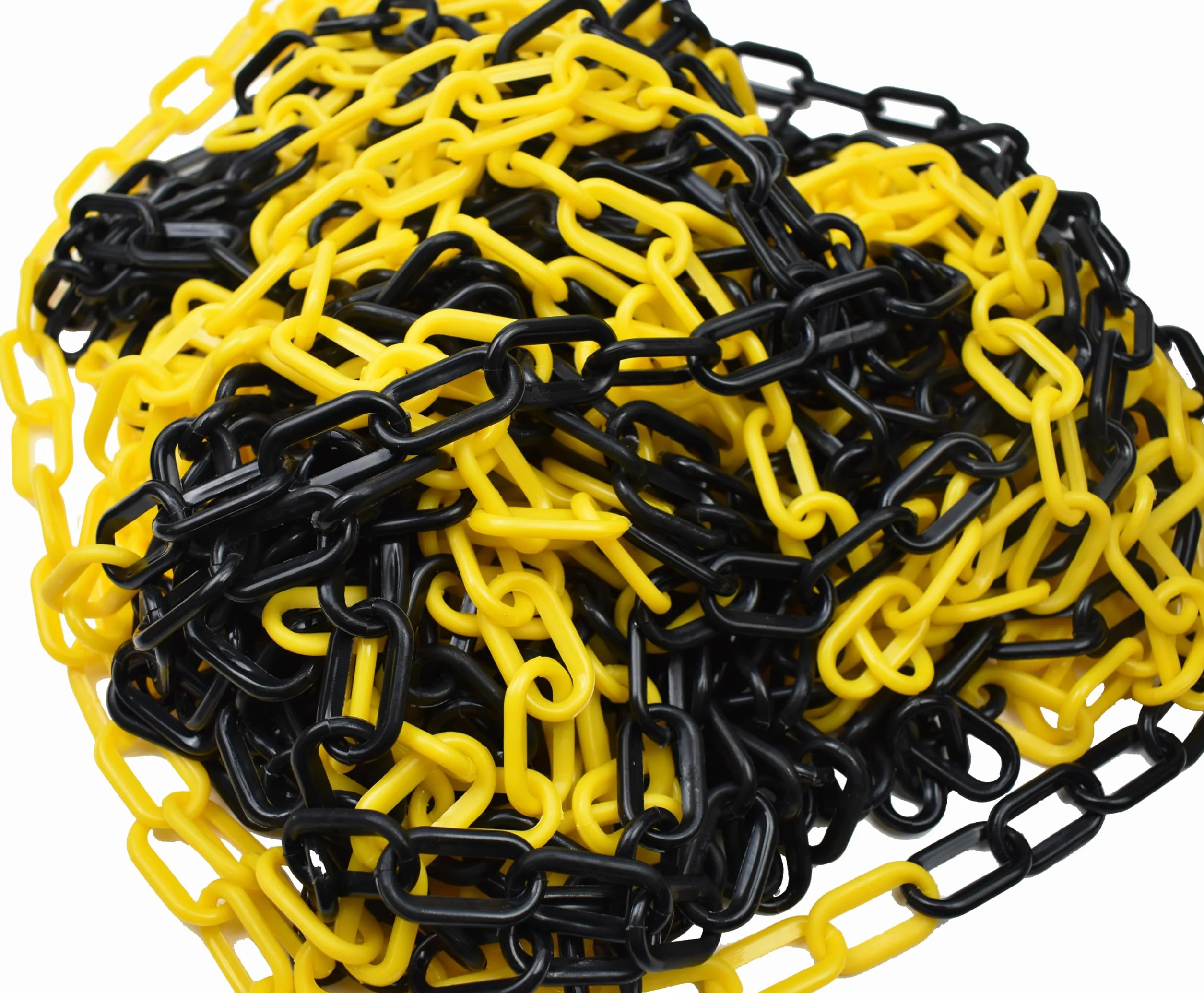 Chaîne d'arrêt plastique noir et jaune 6mm x 25m Sécurité Haute Visibilité