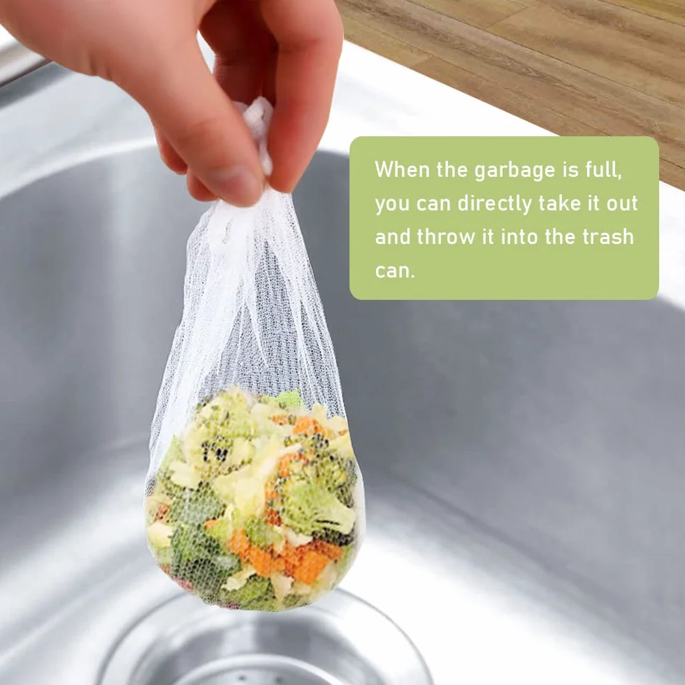 Lot de 200 filtres en maille élastique pour évier de cuisine et salle de bain
