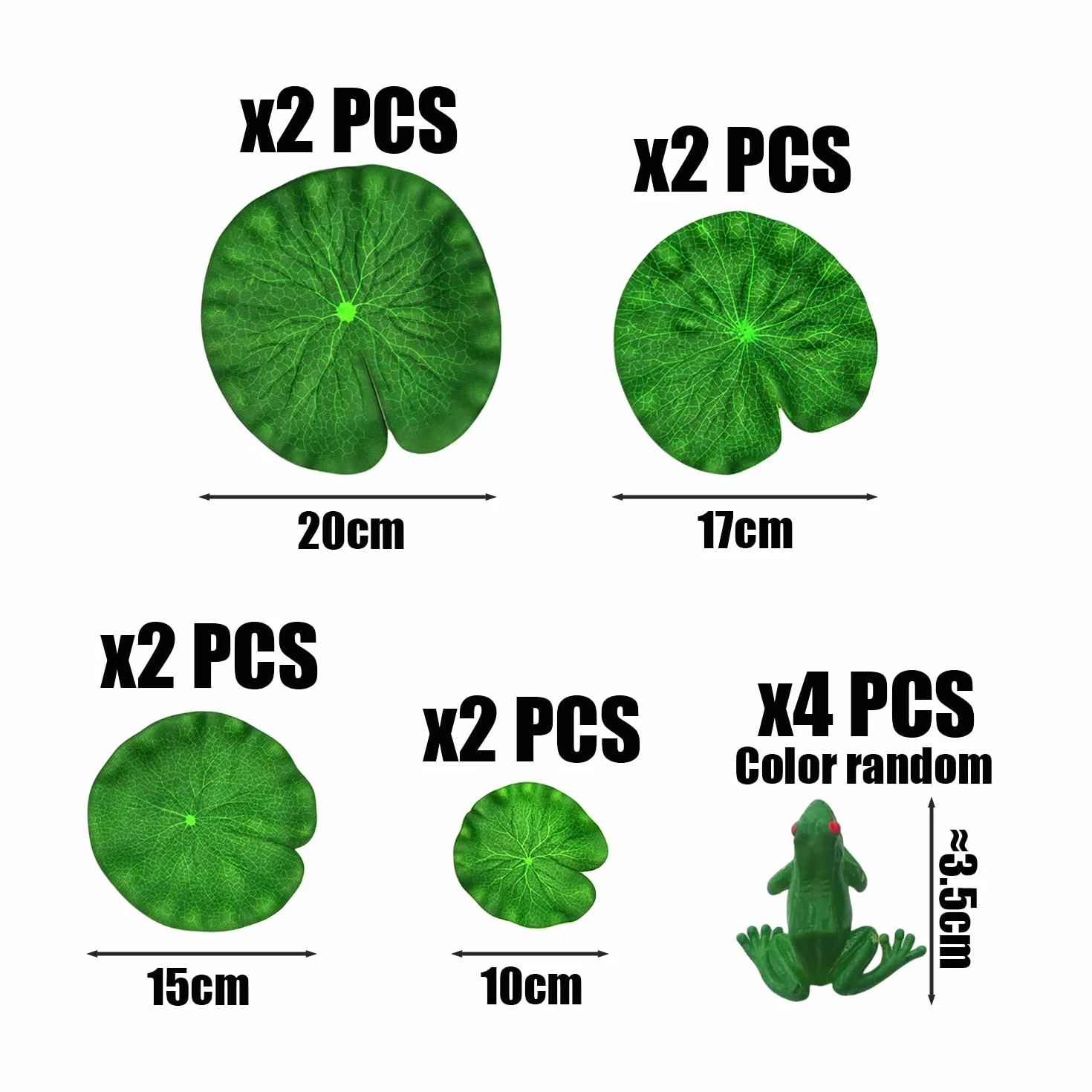 8 Feuilles De Lotus Simulées, 4 Grenouilles Décoratives, Feuilles De Lotus Flottantes, Feuilles De Lotus Placées, Adaptées À La Décoration D'Aquarium Et D'Étang