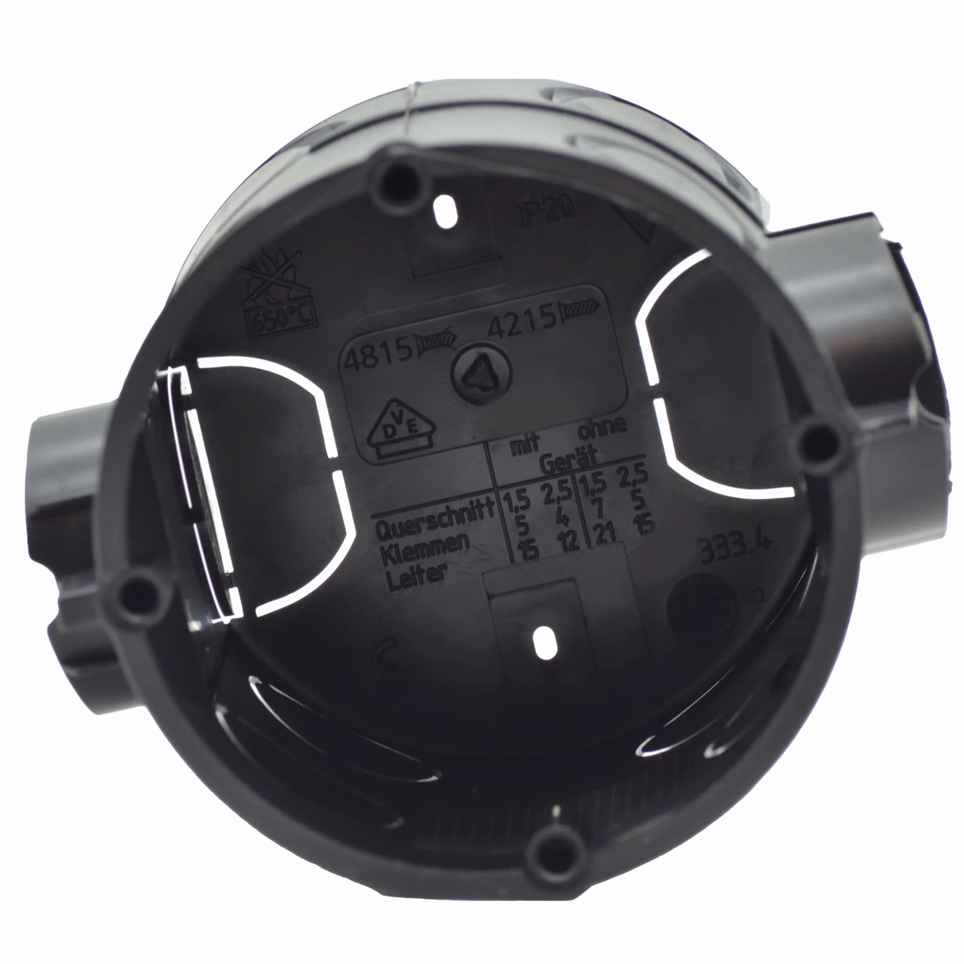 Lot de 20 boîtes d'interrupteur encastrées diamètre 60 mm avec douille M25 profondeur 62 mm