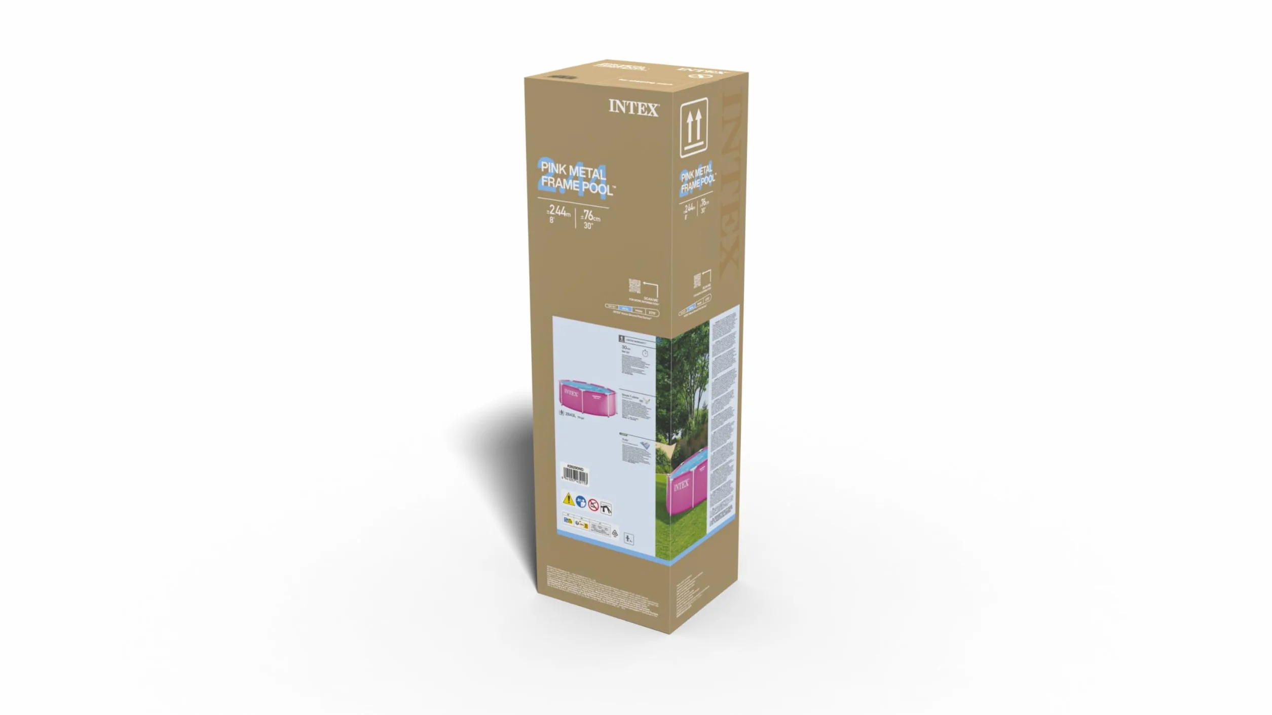 Intex Piscine 28290ND 2,44 m x 76 cm Structure métallique Rose