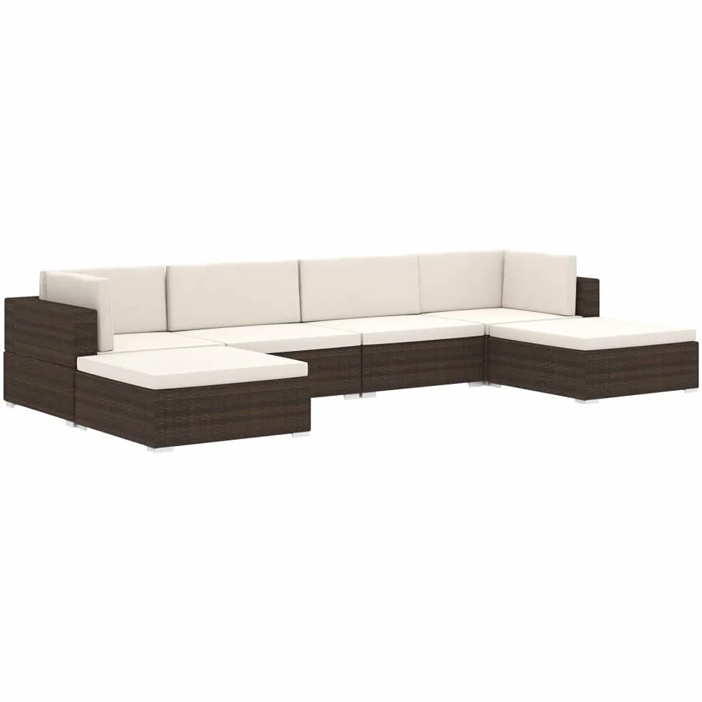 Repose-pied d'extérieur en résine tressée Gris, Modulaire et Confortable avec Coussin Épais Amovible, pour Salon de Jardin, Terrasse, Balcon - Résistant aux Intempéries et Facile à Nettoyer