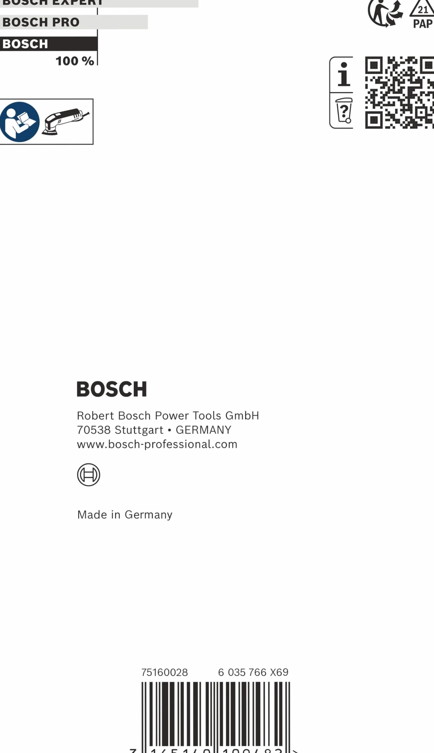 Bosch Plateau de ponçage 190 x 82 mm