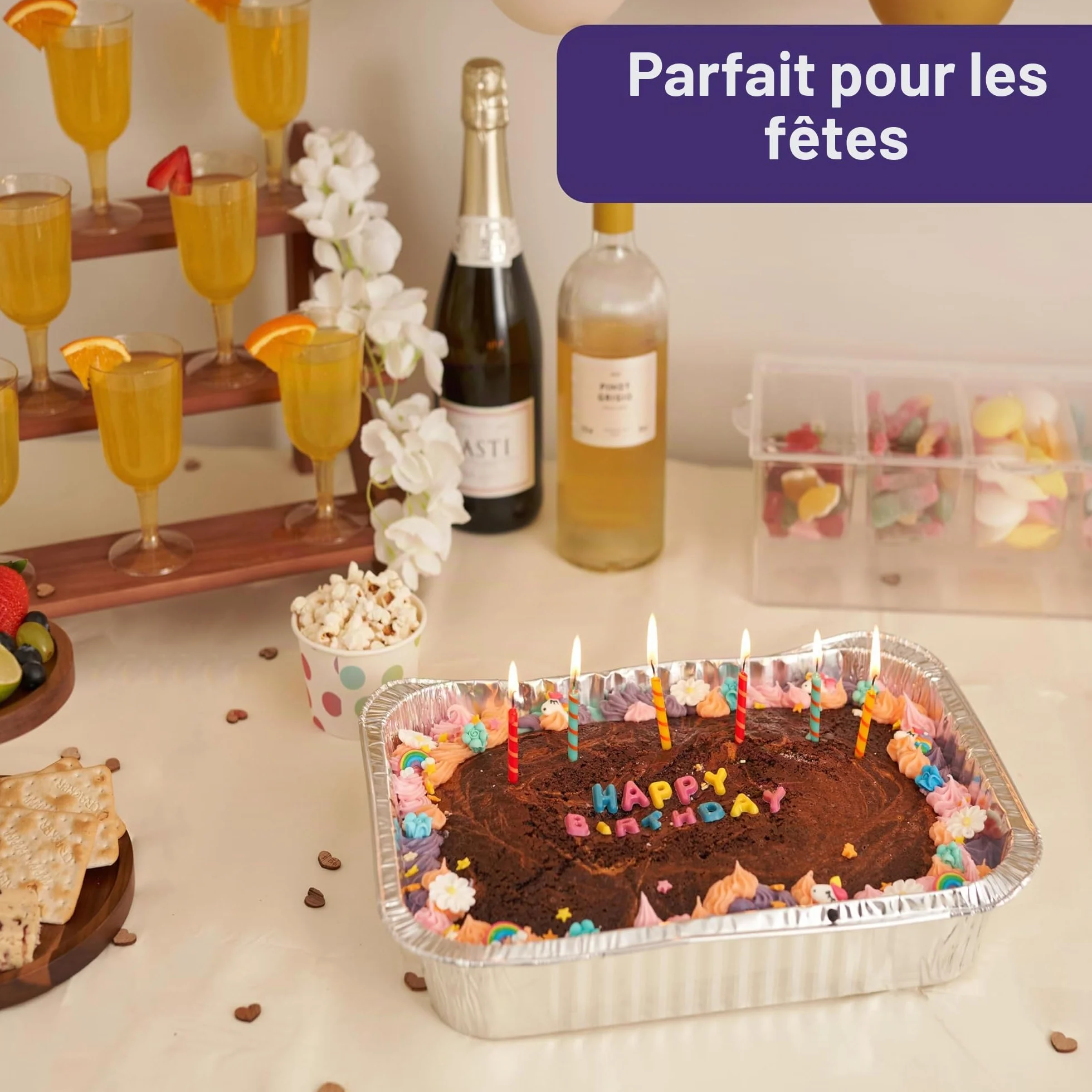 Barquettes Aluminium Grand Format 37×27 cm 5 L MATANA Lot de 25 Empilables Four & Congélateur