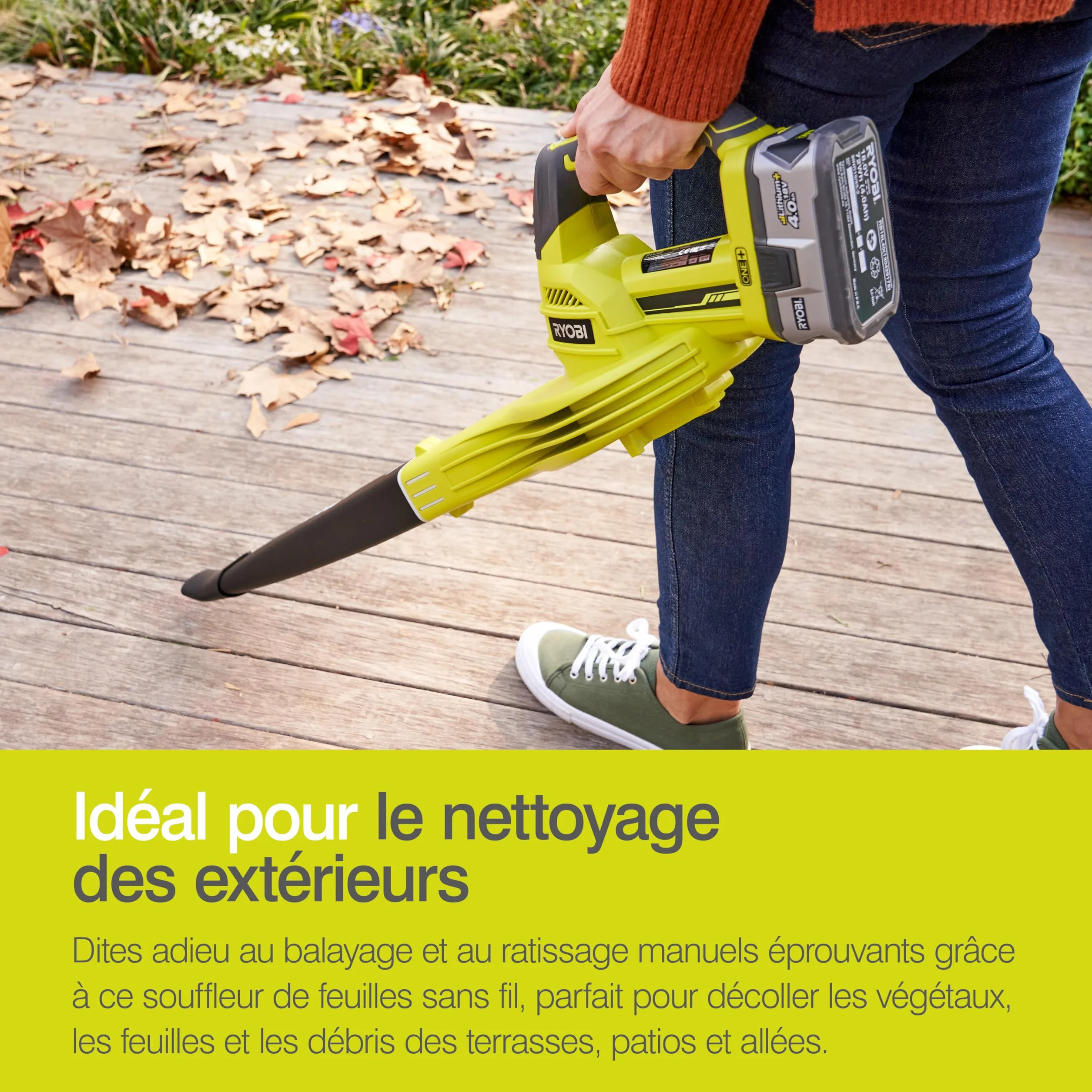 RYOBI Souffleur sans Fil 18V One+ OBL1820S 245km/h Léger Compact