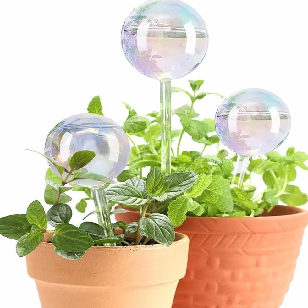 Lot de 4 Globe d'arrosage Automatique Boules d'Irrigation pour Plante Transparent Distributeur Eau Plantes pour l'Intérieur l'Extérieur