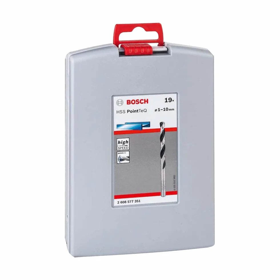 Bosch Professional Coffret 19 pièces Forets Hélicoïdaux HSS PointTeQ pour métal ProBox