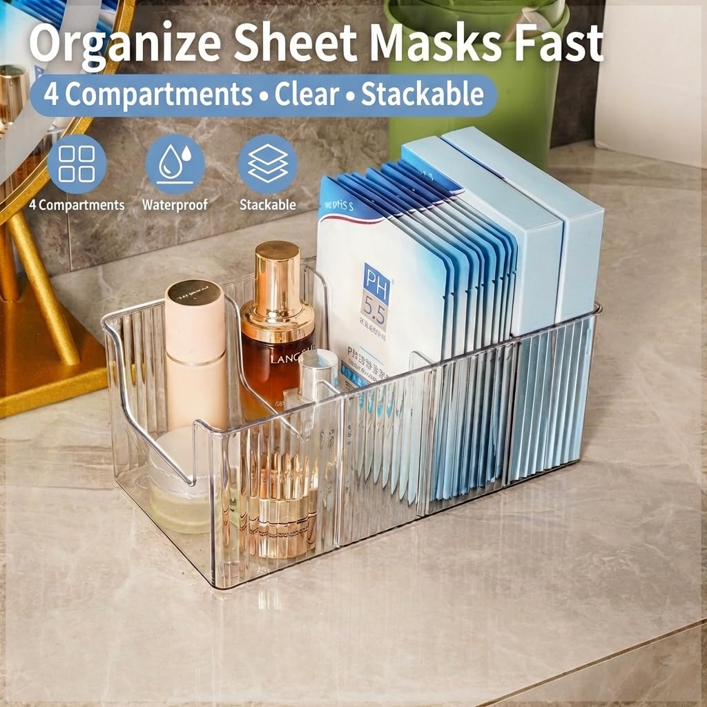 Clear Acrylic Vanity Organizer with Four Compartments