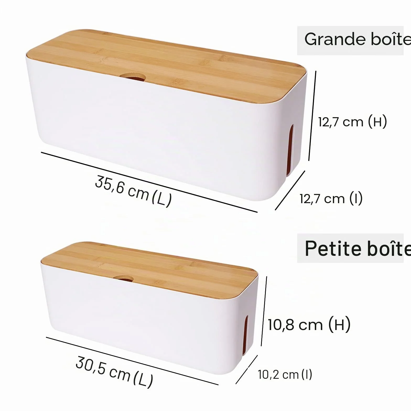 Changsuo Boîte de rangement câbles gestion câbles petite boîte rallonges bande alimentation protection surtensions correcteur