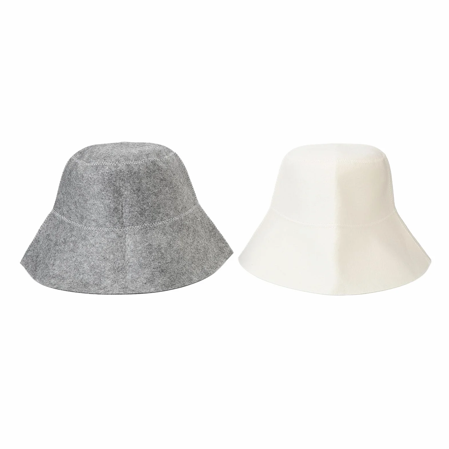 Chapeau de Sauna Anti-chaleur, 2 Pièces, Gris et Blanc