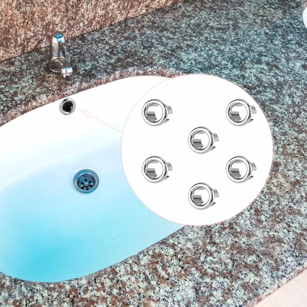 Anneau de Débordement d'Évier 6 Pcs pour Cuisine et Bain