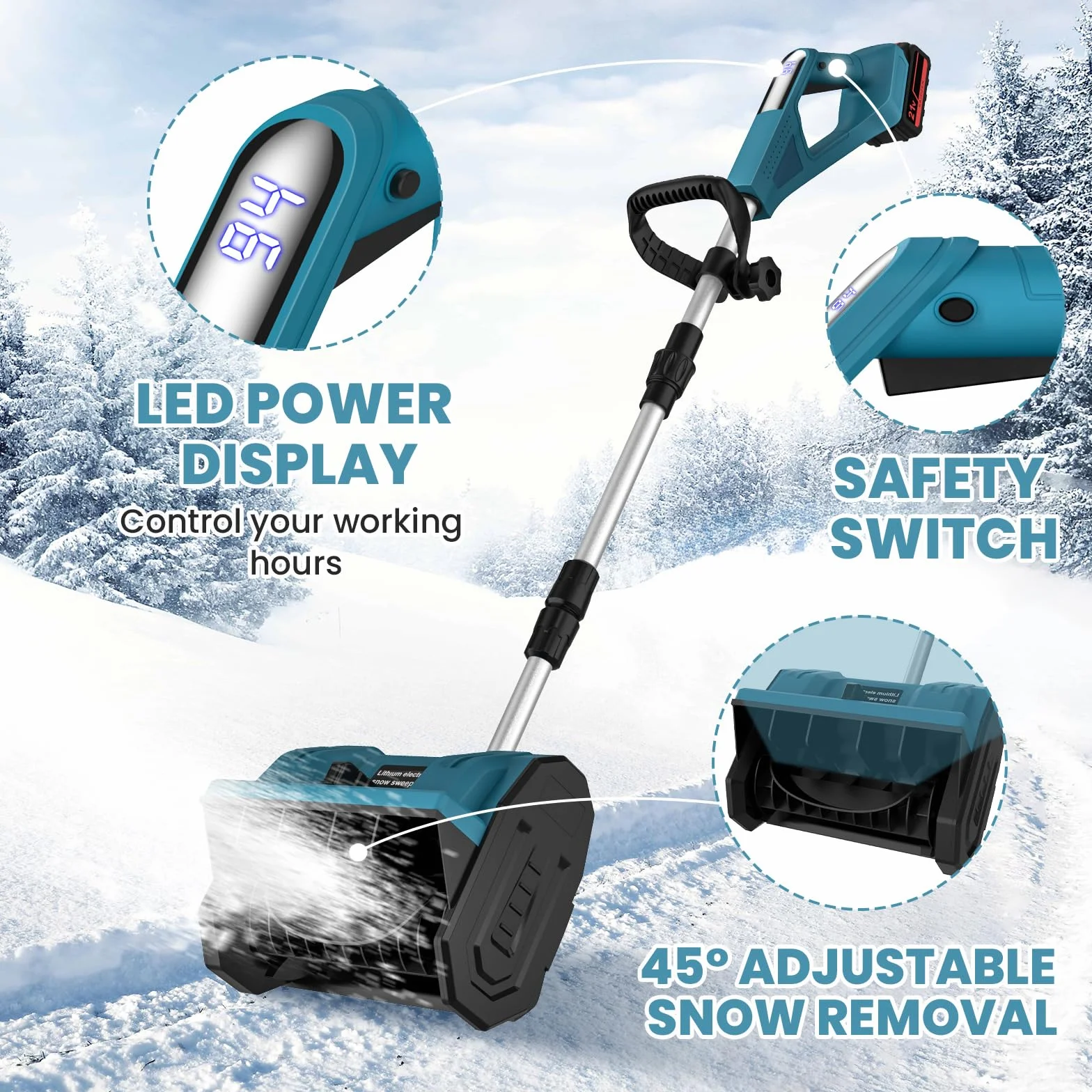 Makita 18V Fraise à Neige sans Fil Pliable Moteur Brushless Écran LCD Largeur 33cm Hauteur 20cm
