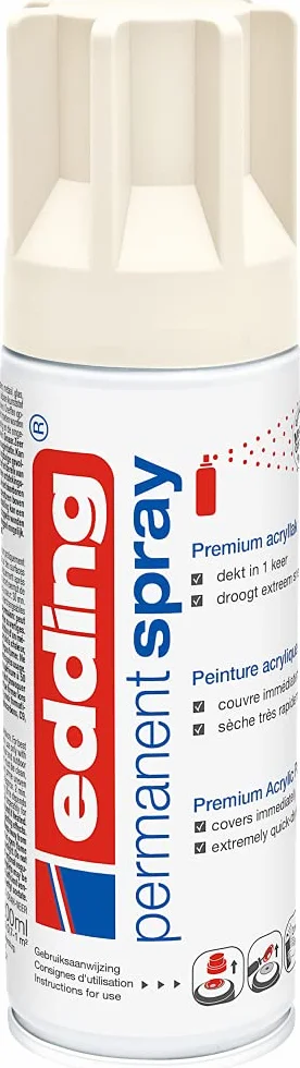 edding 5200 permanent spray cream white matt 200 ml acrylic paint aerosol spray