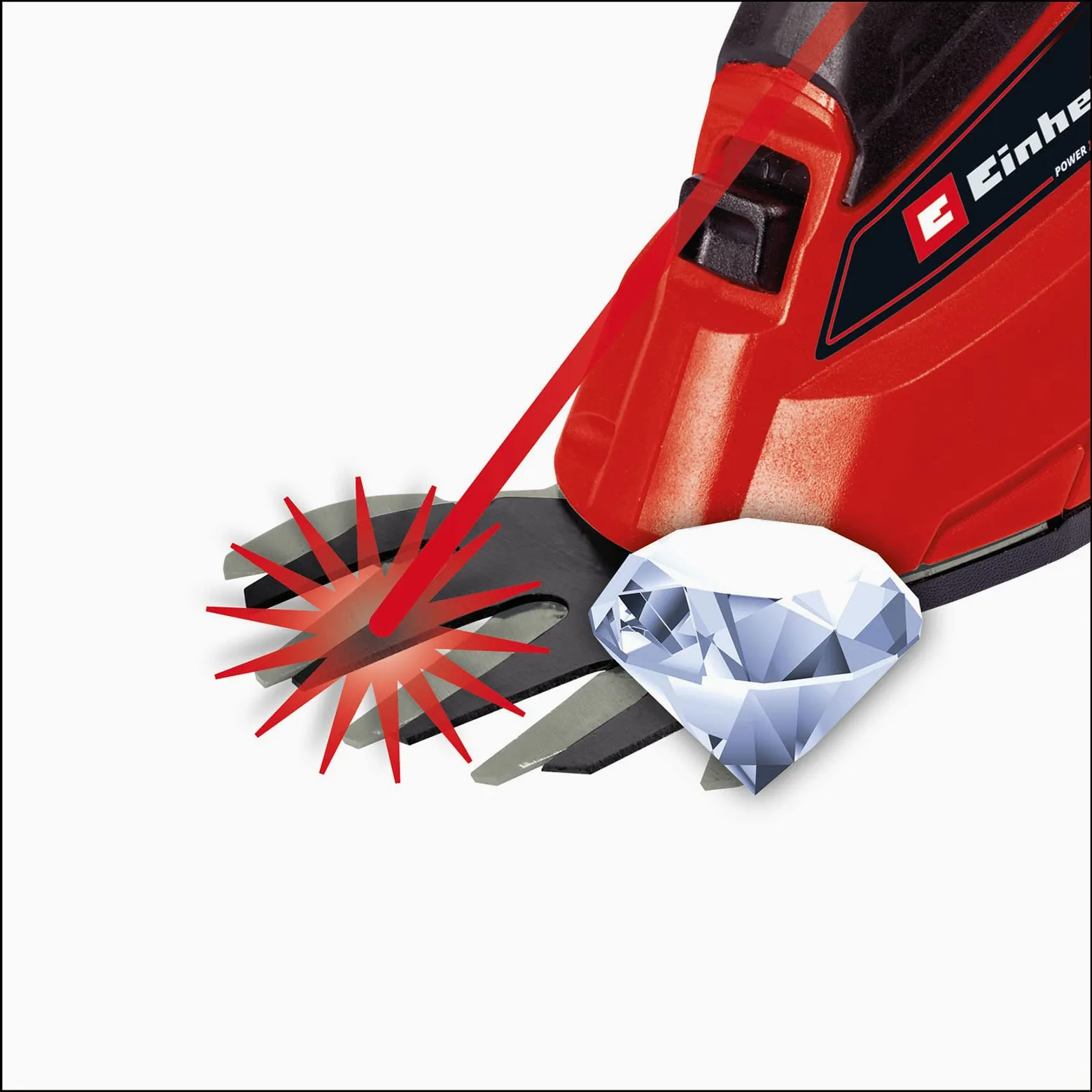 Einhell GC-AGS 18 Li Solo Cisaille à gazon sans fil (lithium-ion, 18 V, Power X-change, poignée souple, batterie et chargeur non inclus)