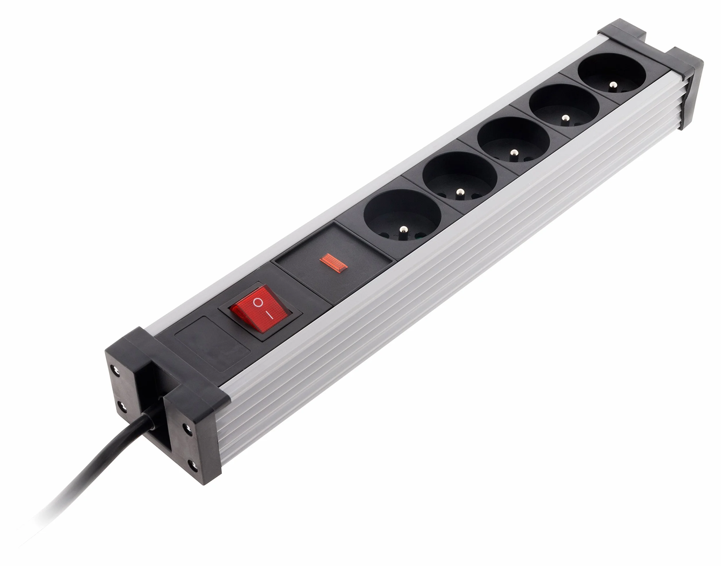 Bloc parafoudre 5x16A Interrupteur Noir Zenitech