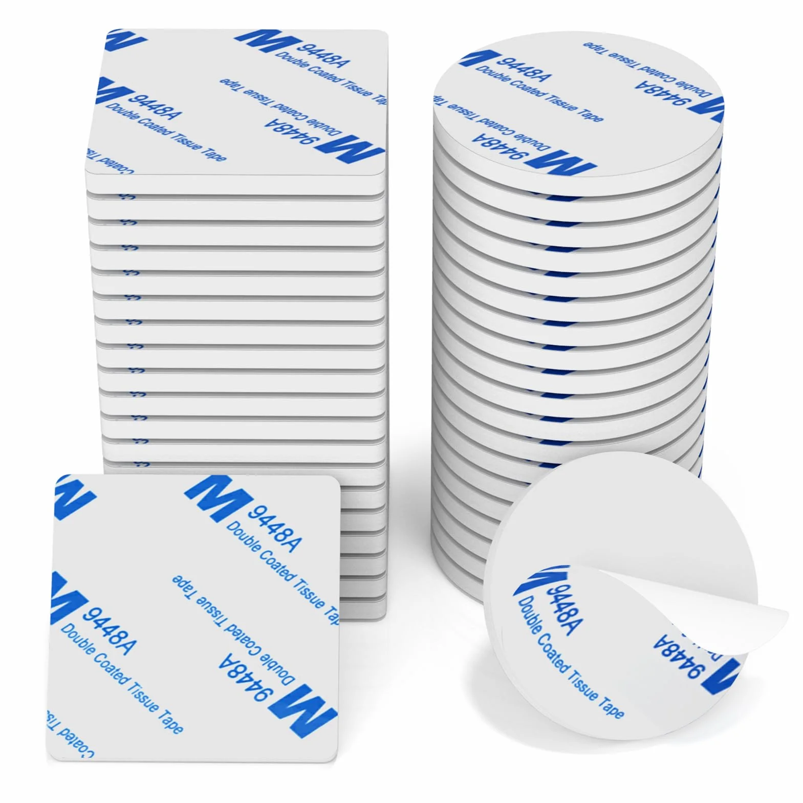 HOMMAND Adhésif Double Face Extra Fort Mousse, 40 Pièces Tampon Adhésif Imperméables Blanc