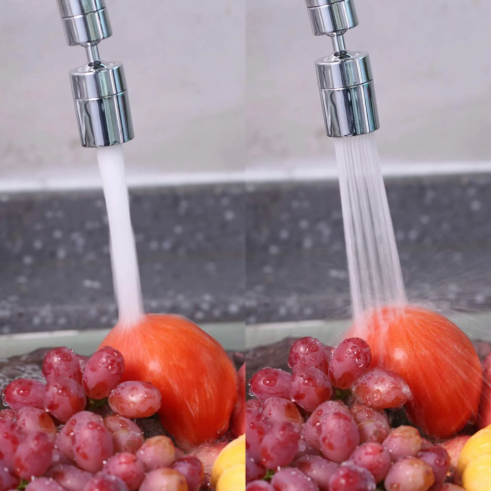 Aérateur de Robinet 360° Pivotant, 2 Modes Mousseur Robinet Economie Eau pour Évier Cuisine Salle de Bain