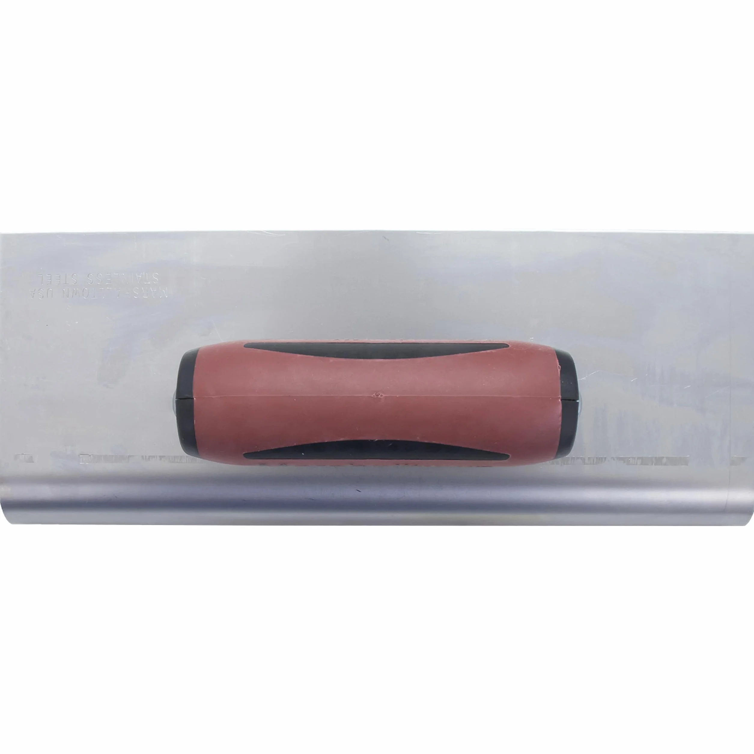 Truelle de bordure Marshalltown en acier inoxydable avec manche Durasoft, pour arrondir le béton, rayon : 19 mm, lèvre 25 mm, taille de la truelle : 254x102 mm