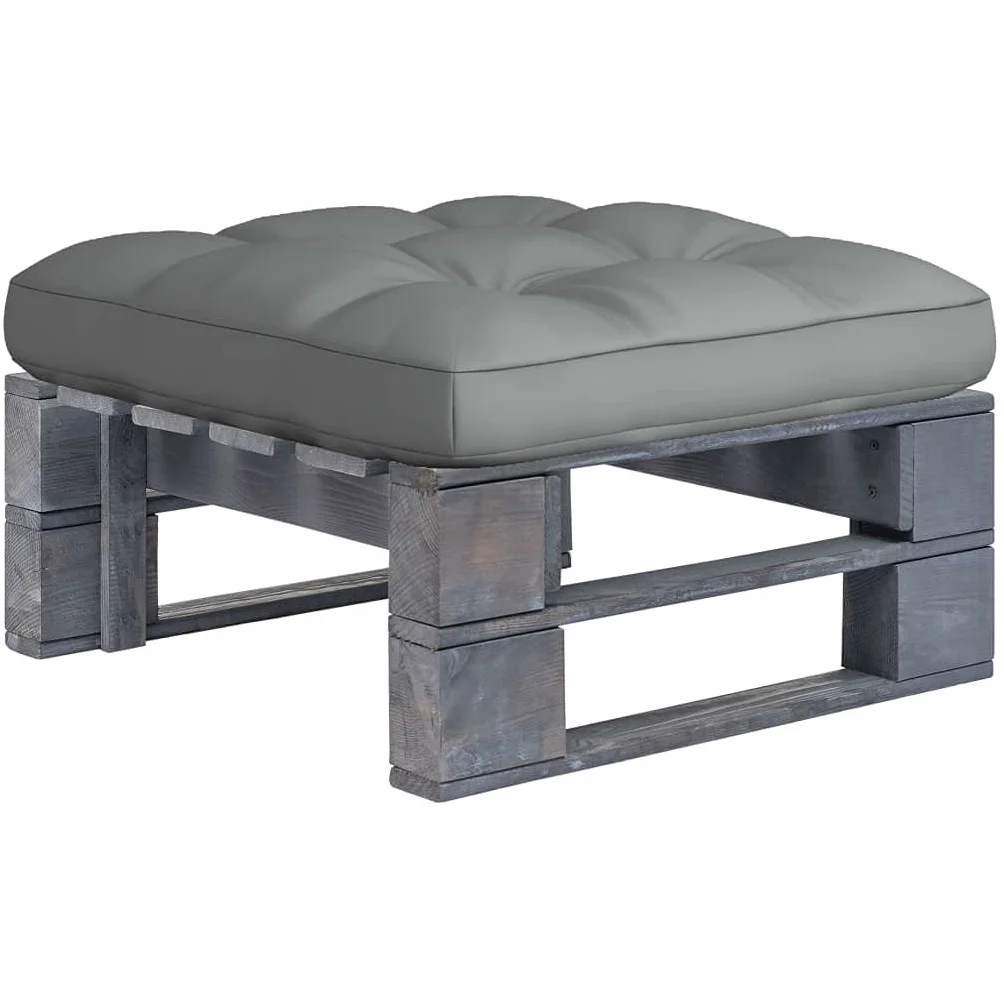 Générique Pouf Palette de Jardin Bois de pin imprégné de Gris,Meubles,Mobilier de Jardin,Sièges de Jardin,Éléments pour canapés modulables de Jardin,12.66 kg,Gris,3066411