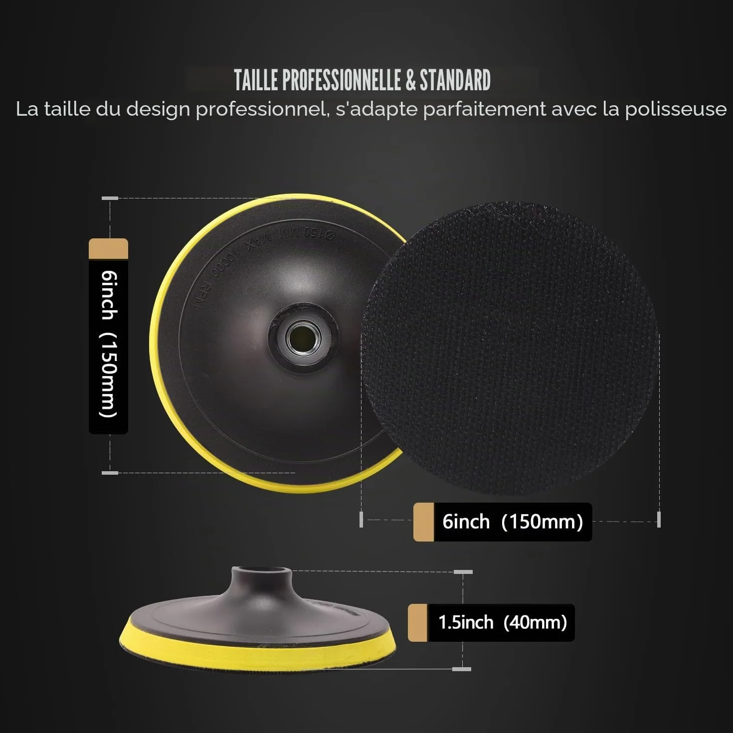 SPTA 5 Pièces 150mm Bonnets de Polissage avec Adaptateur M14 pour Machine à Polir