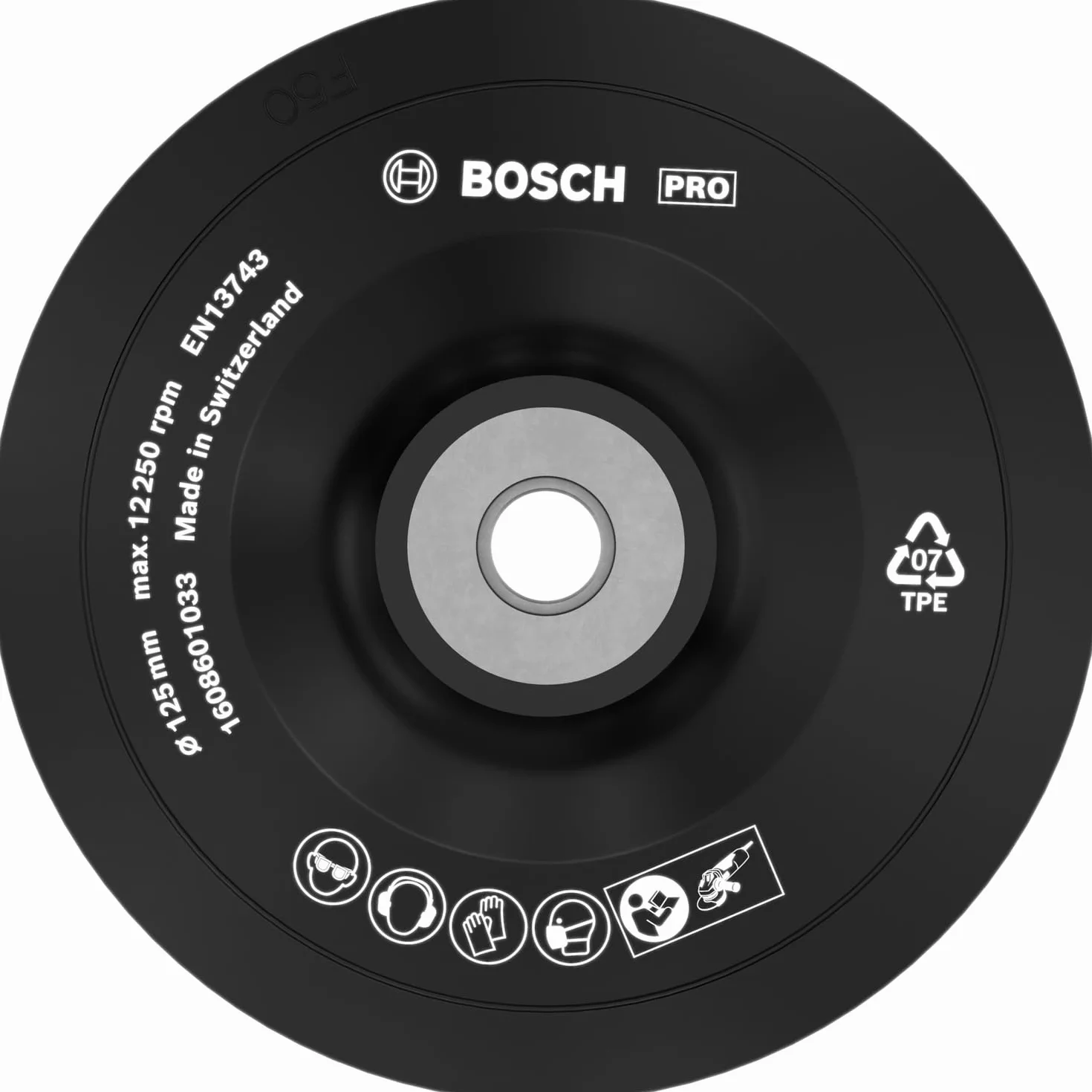 Bosch Plateau de ponçage 125 mm 12200 tours par minute Gris