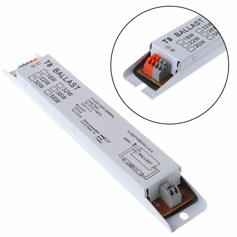 Ballast électronique Buwei T8 220-240V AC 2x58W