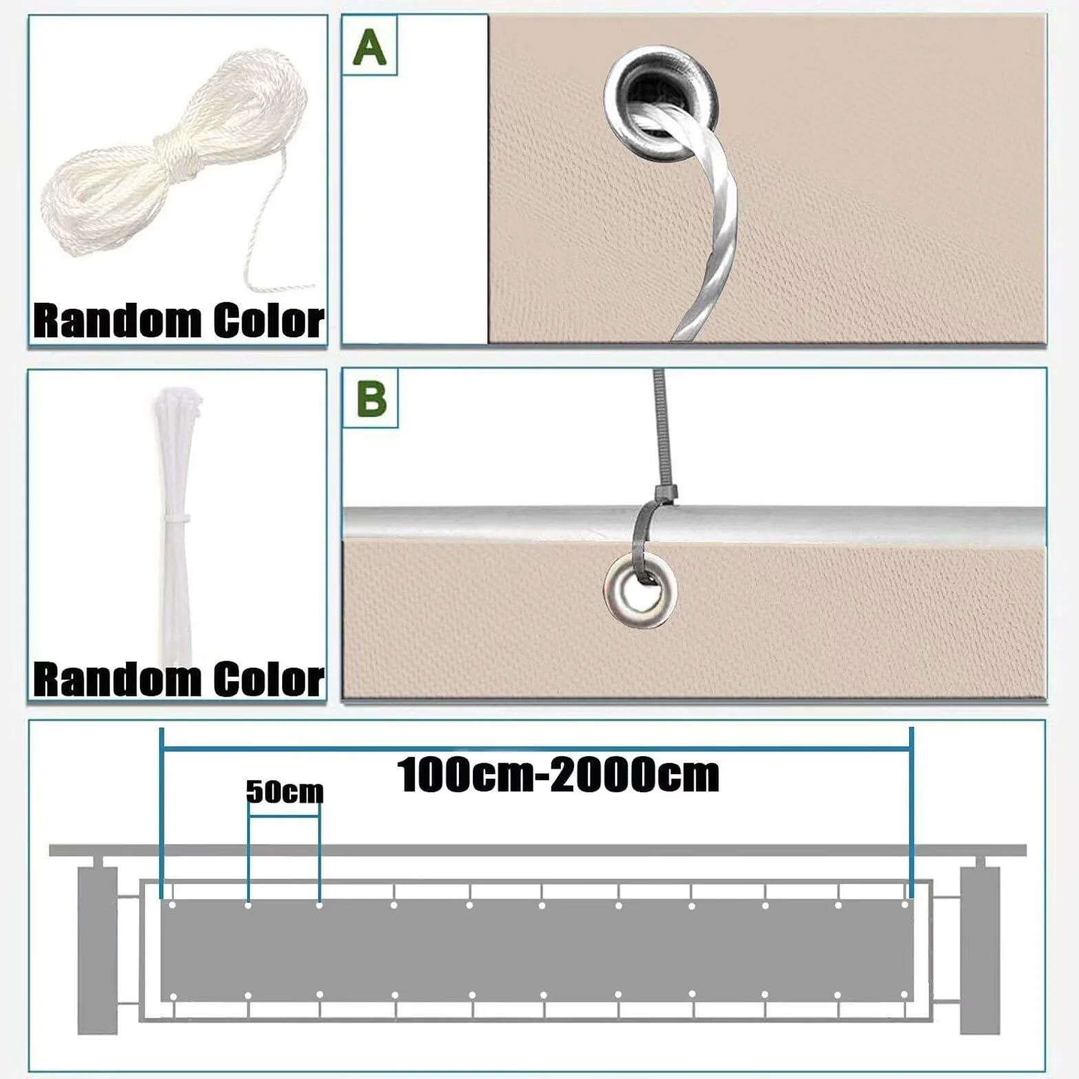 Brise Vue HDPE 40cm Hauteur Résistant aux UV Imperméable Extérieur Patio Balcon Jardin 40x1300cm Taupe
