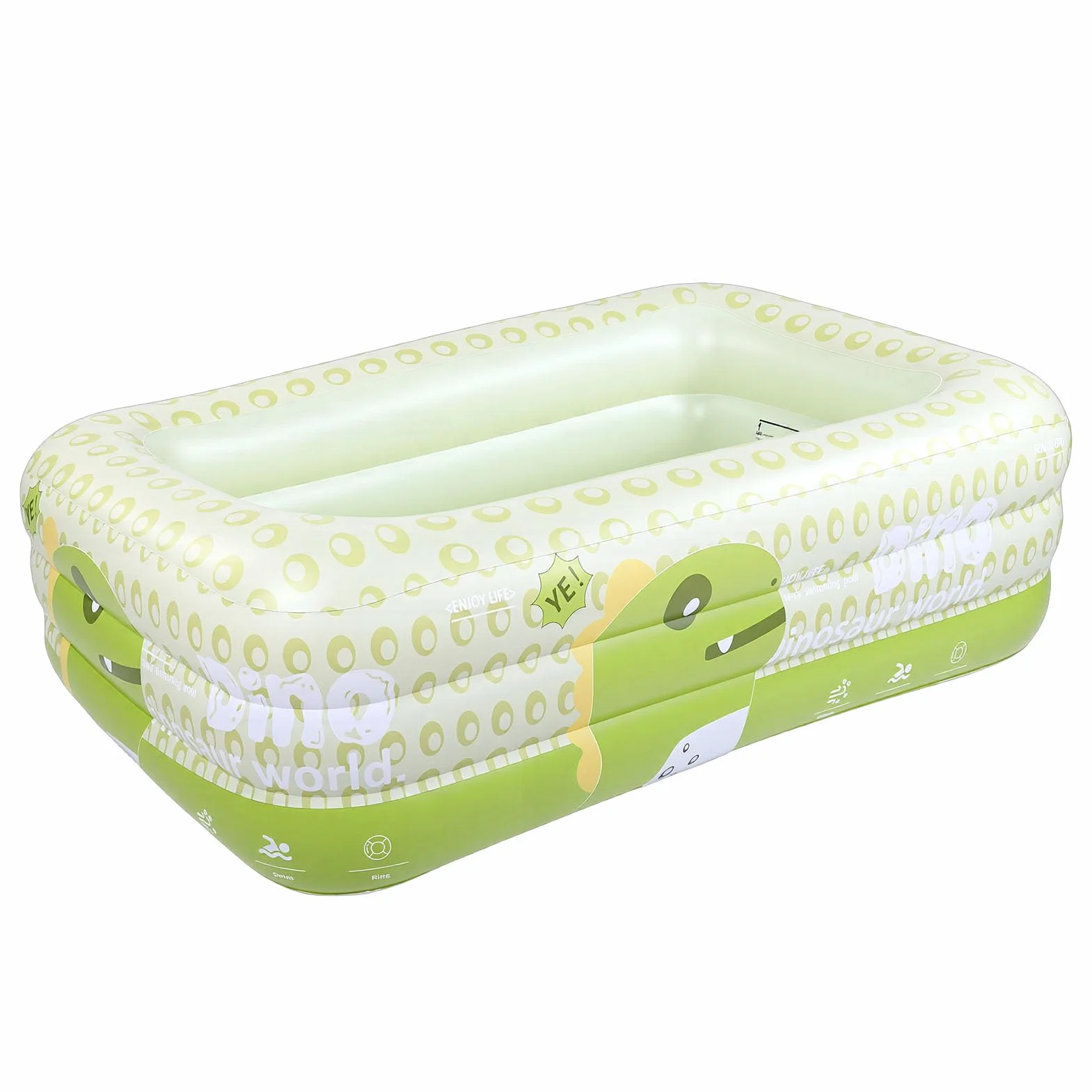 Piscine Gonflable en PVC épais, Design de Dinosaure, Piscine de Jeu pour Enfants, pour Fêtes Aquatiques, Jardin et Arrière-Cour, 180x130x56cm