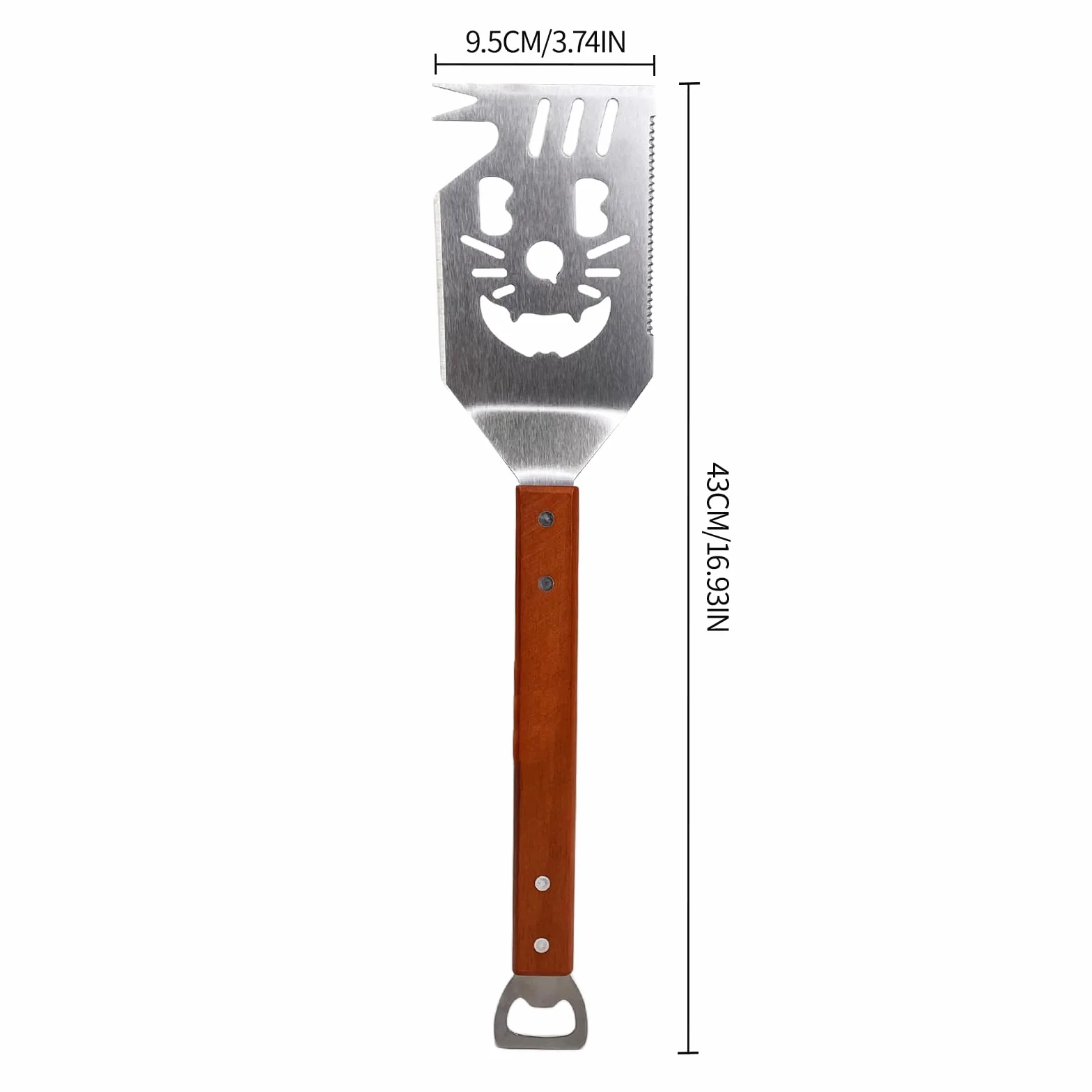 Barbecue Spatule Acier Inoxydable Set 41.5x8cm INOX Ustensiles Professionnel