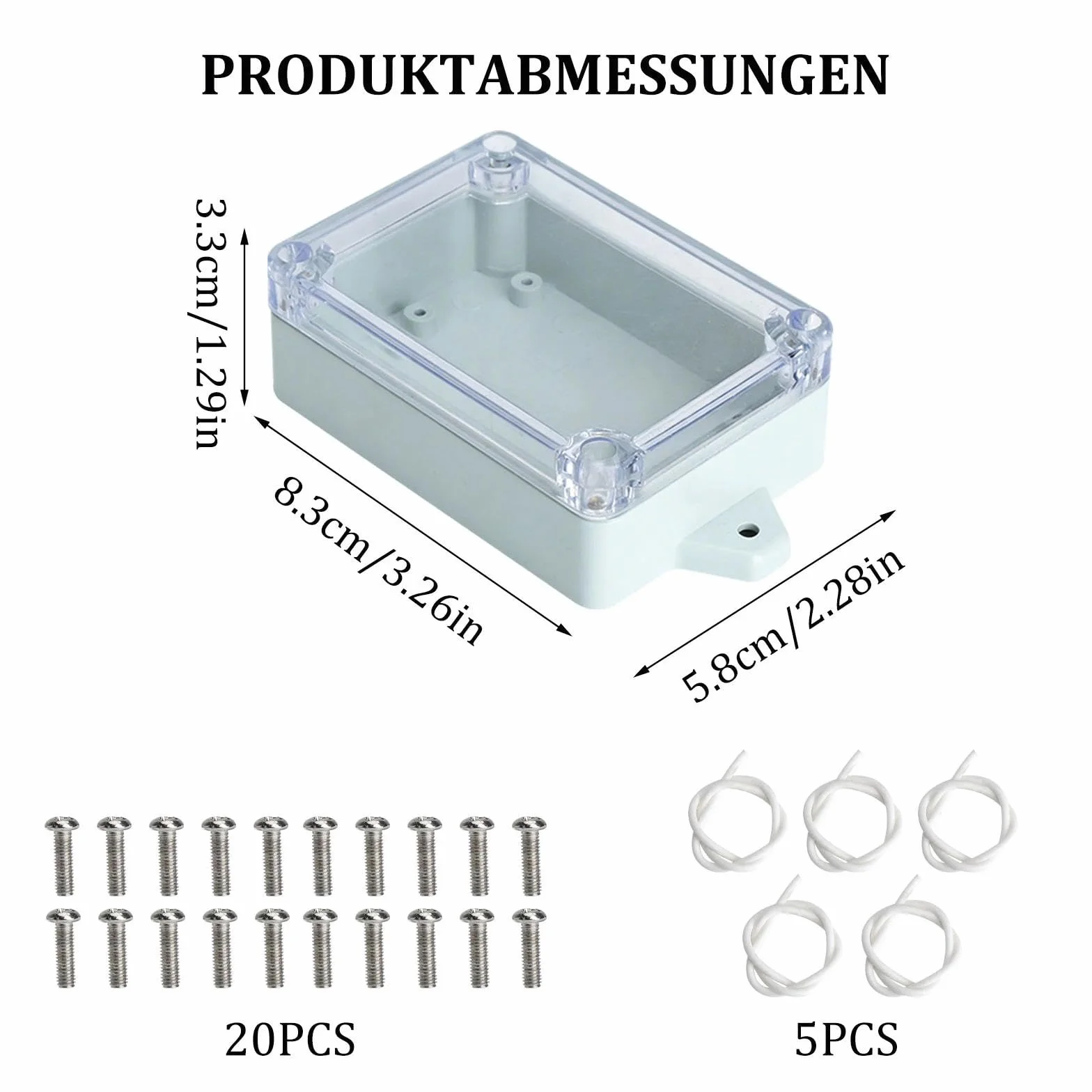 Boite de Derivation Etanche Exterieur IP66 58 x 83 x 33 mm, 5 Pcs