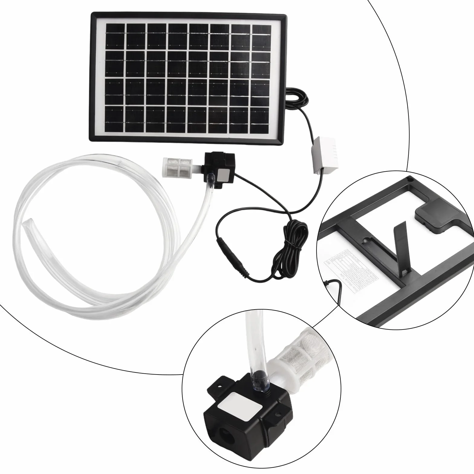 Pompe à eau solaire 6W 9V Panneau solaire 12V Pompe submersible Débit 240 L/h pour aquarium étang fontaine