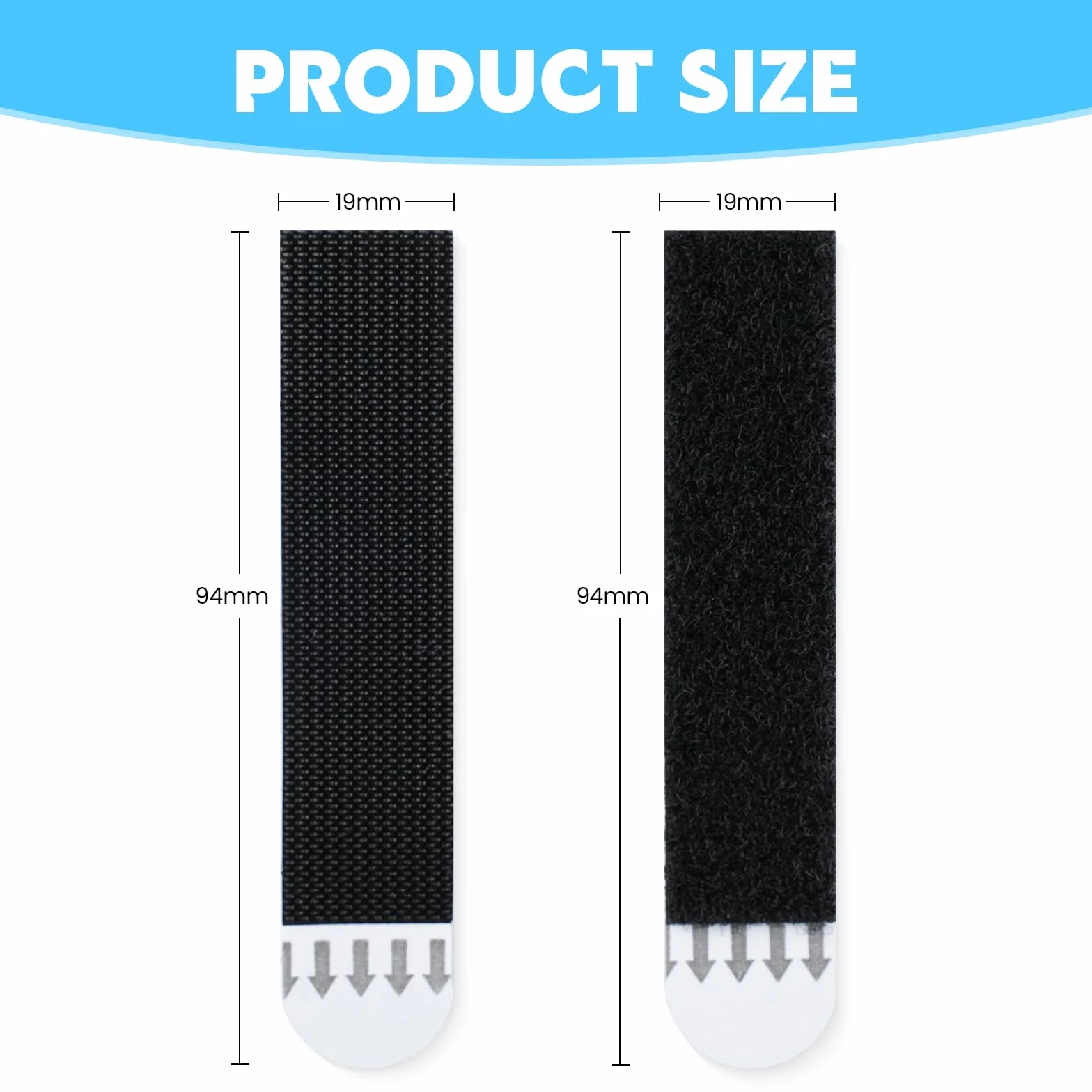 LLPT Crochets Sans Clous Murales 12 Paires 19x94 mm Bandes Adhésives Ultra-Résistantes Noir