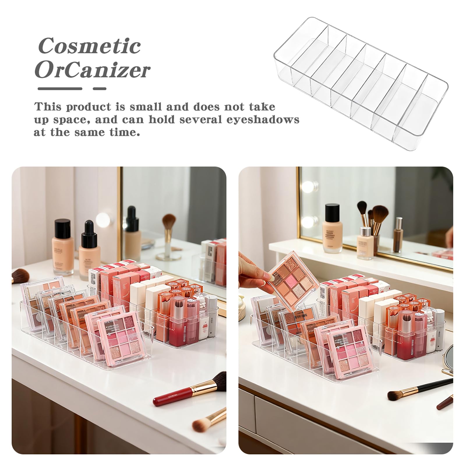 Clear Acrylic 7-Section Cosmetic Organizer
