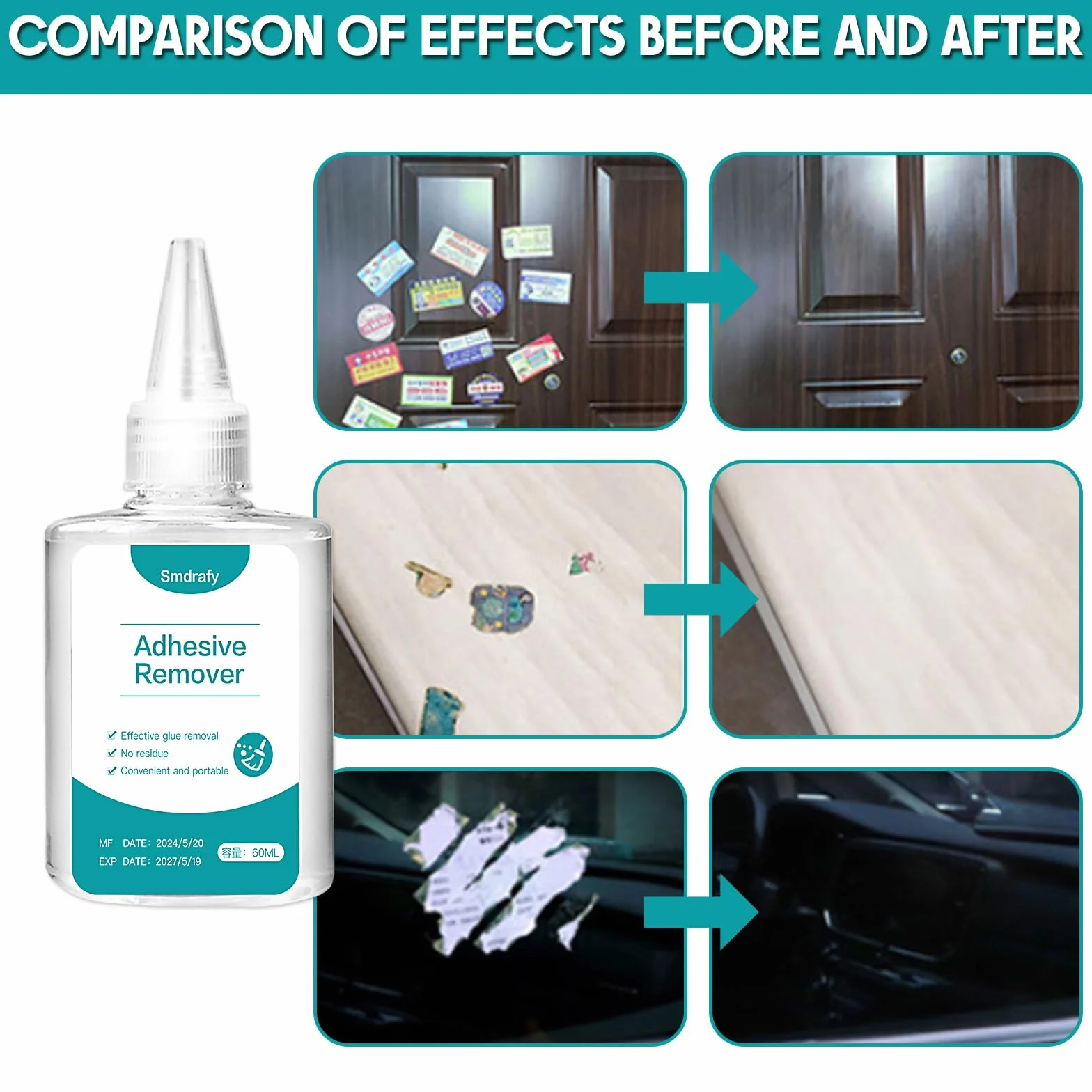 Dissolvant Colle Décapant Adhésif Enlève Étiquettes 60ML