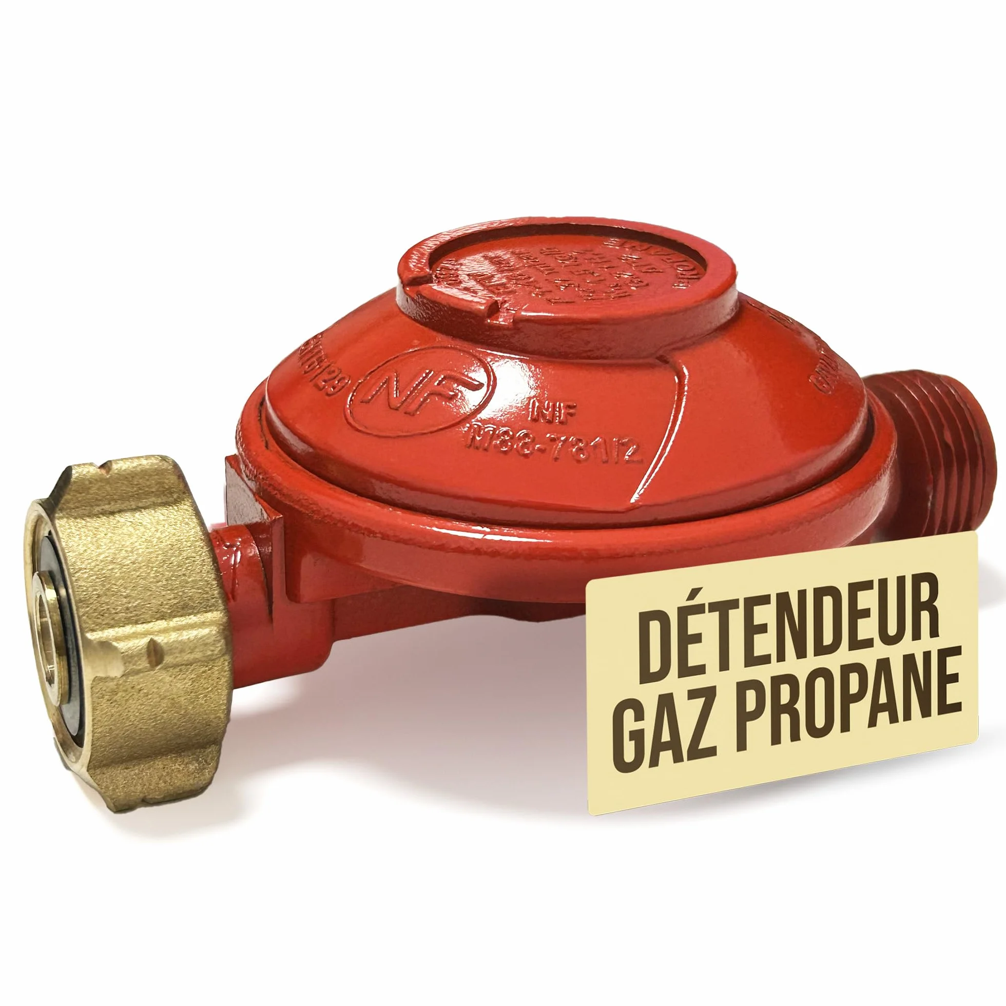 Détendeur Gaz Propane 37 Mbar avec Sécurité Excès de Débit – Raccord G.2 Bouteille 13 Kg ou 35 Kg – Sortie Filetée 20x150 – Débit 1,5 Kg/h – Pour Barbecue, Plancha, Chauffage – Conforme NF En 16129
