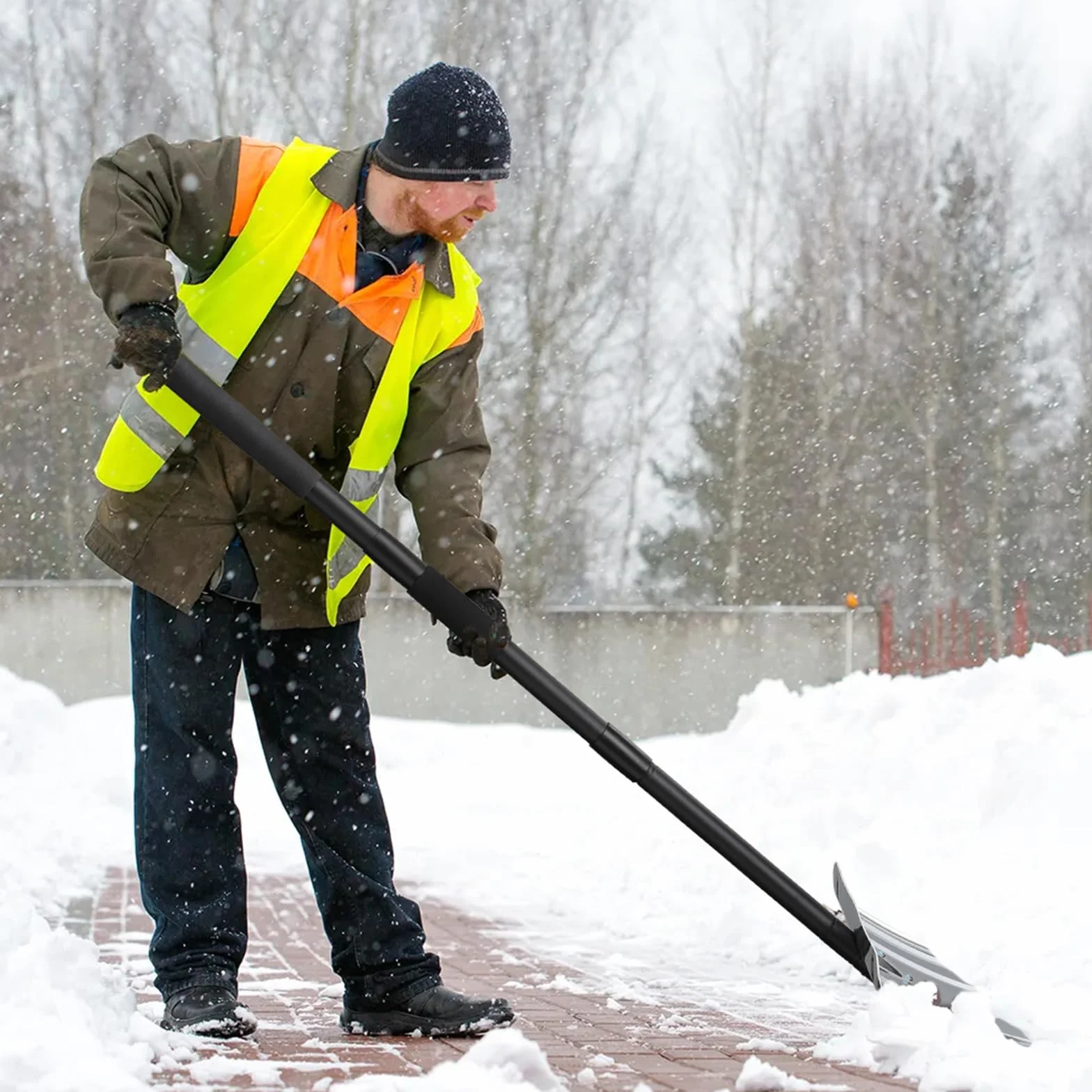 Pelle à Neige en Aluminium 40cm avec Bande Métallique pour Routes et Trottoirs