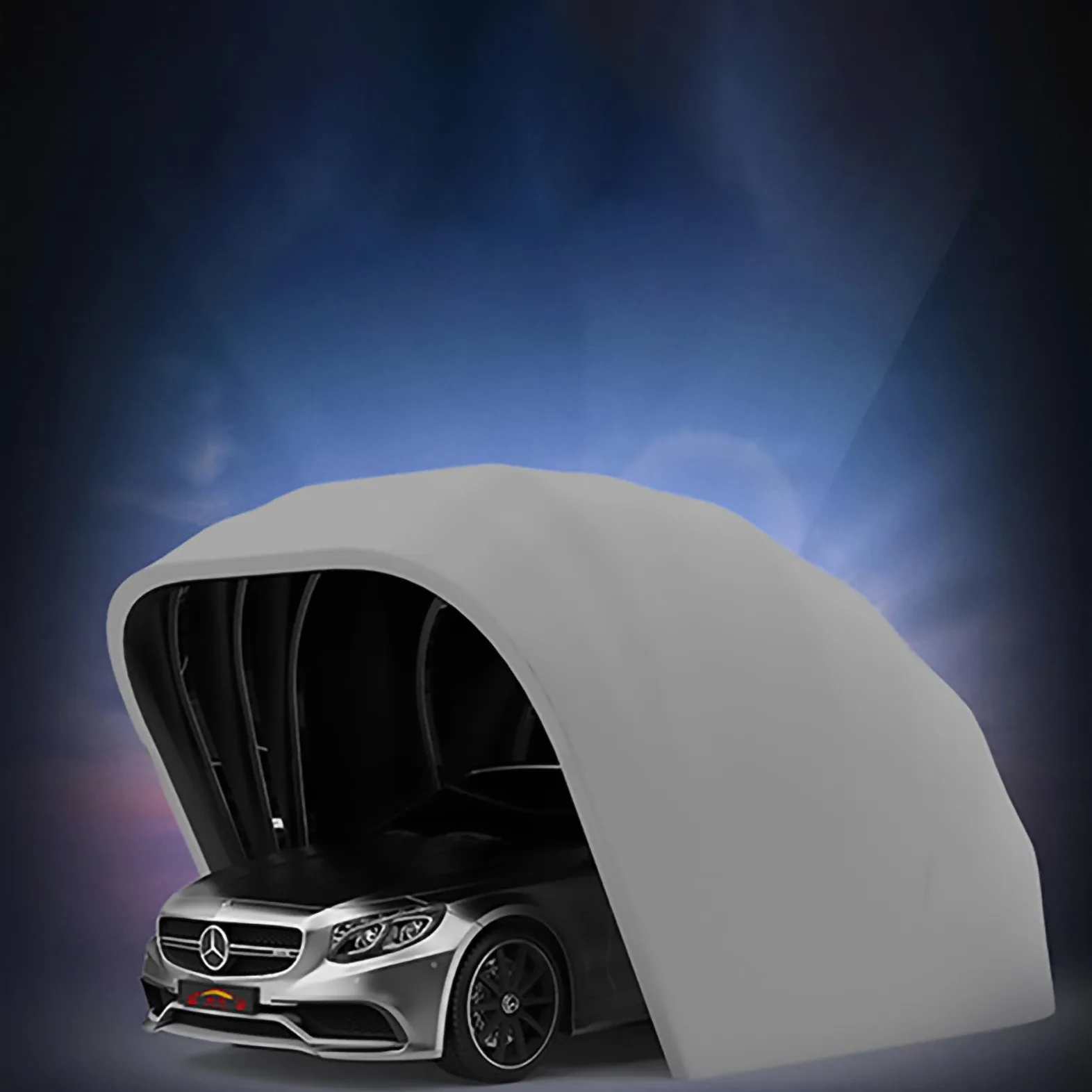 Abri De Voiture en Acier Inoxydable, Carport Car Shelter, Auvents pour Voitures,Garage Pliant Voiture Exterieur, Abri Robuste Et Durable (Gris 5,9 * 2,7 * 2,45 M) (5.9 x 2.7 x 2.45 m)
