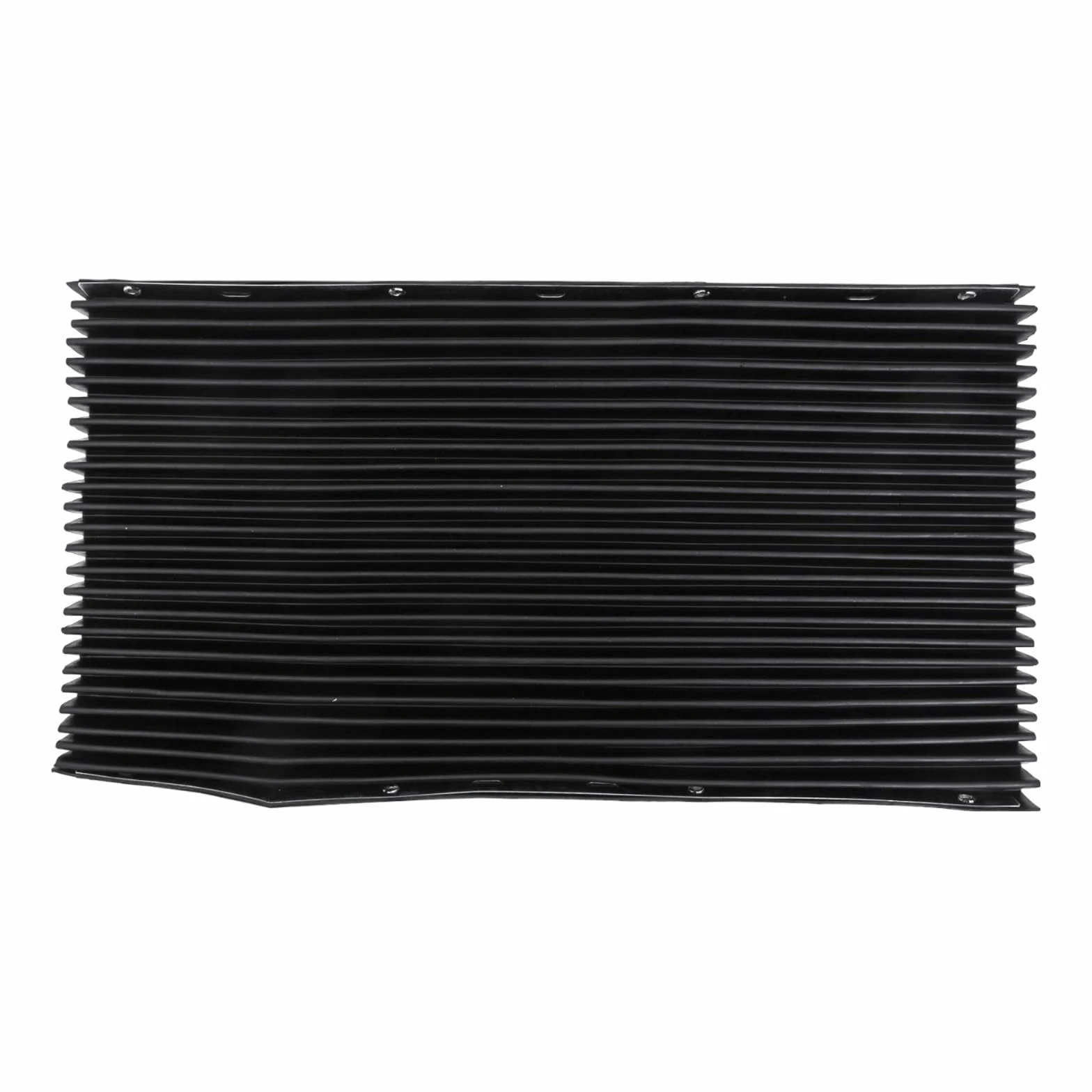 Housse de soufflet télescopique en accordéon pour fraiseuse, protection de rail de guidage en caoutchouc flexible, protection anti-éclats, bordure en acier inoxydable, noir, 400 x 600 mm (400 x 600 mm