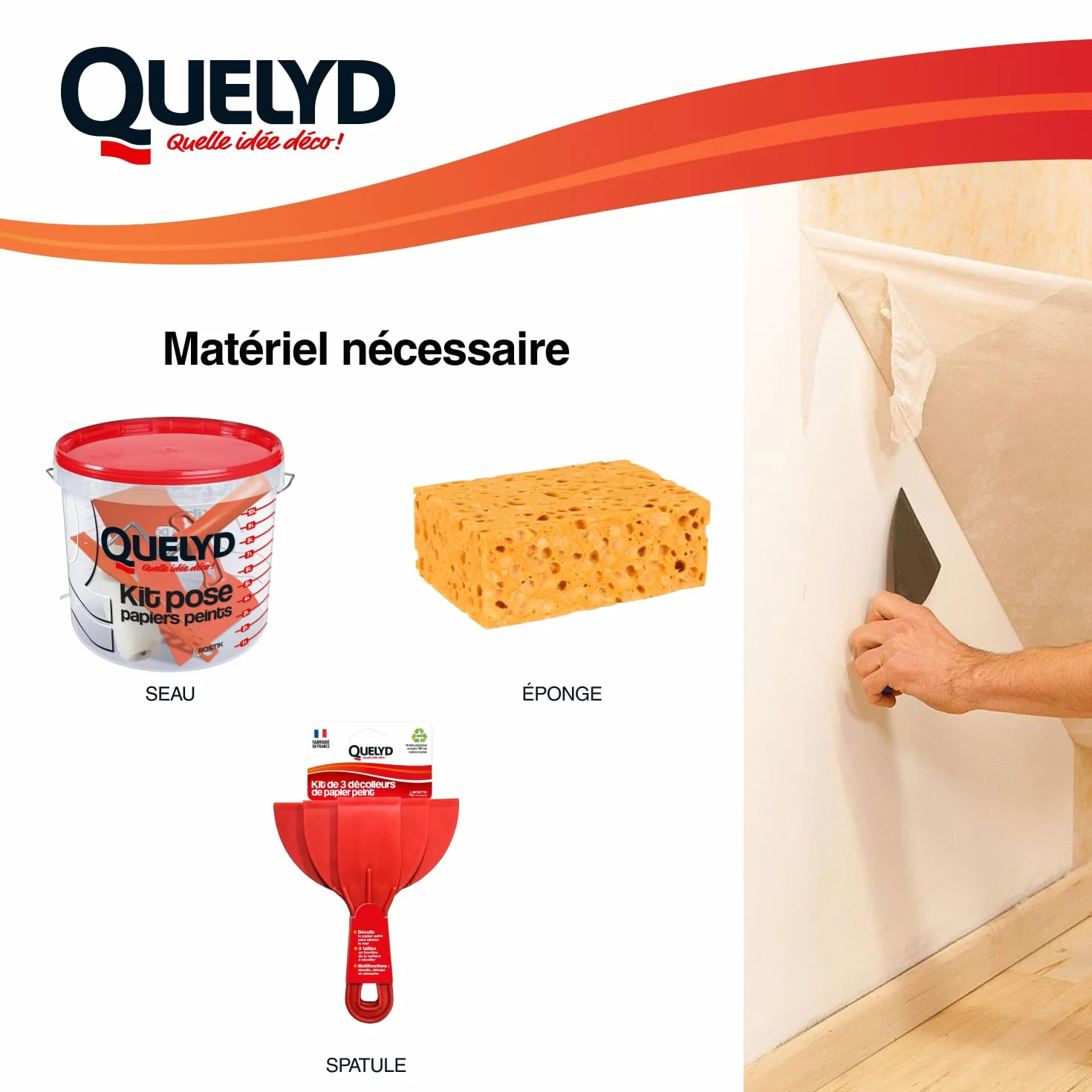 Quelyd Décolleur Papier Peint Dissoucol 500 ml (280 m²) – Efficace en 5 Minutes